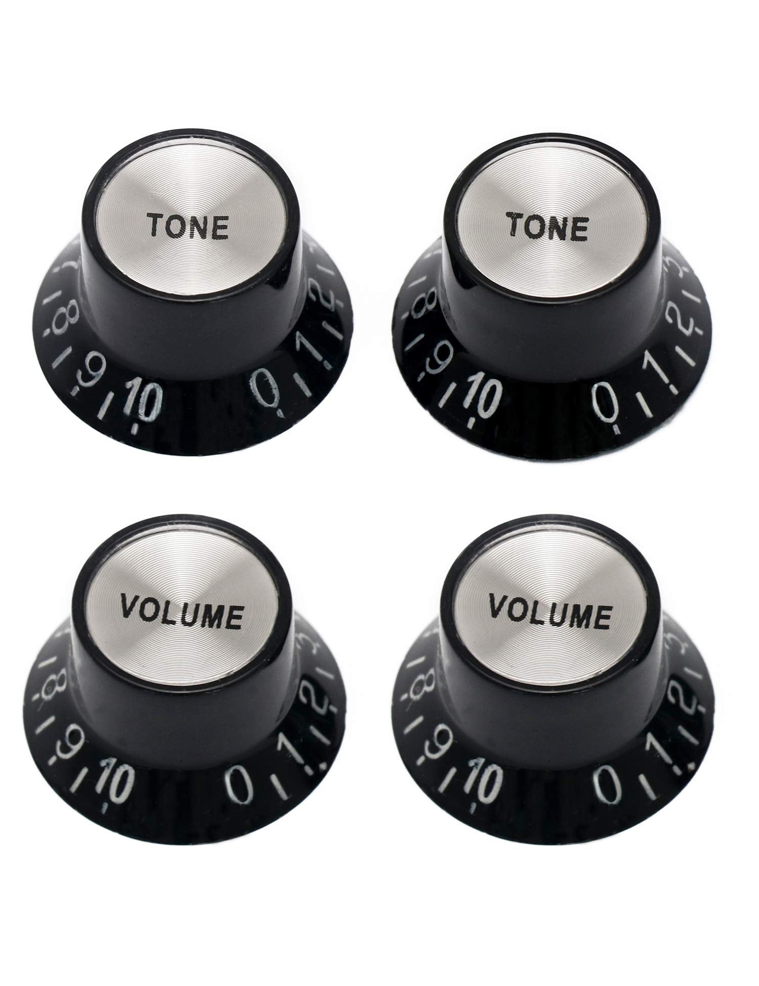 Metallor Electric Guitar Top Hat Knobs Speed Control Knobs 2 Volume 2 Tone Compatible With Les Paul Lp Electric Guitar Parts Rep