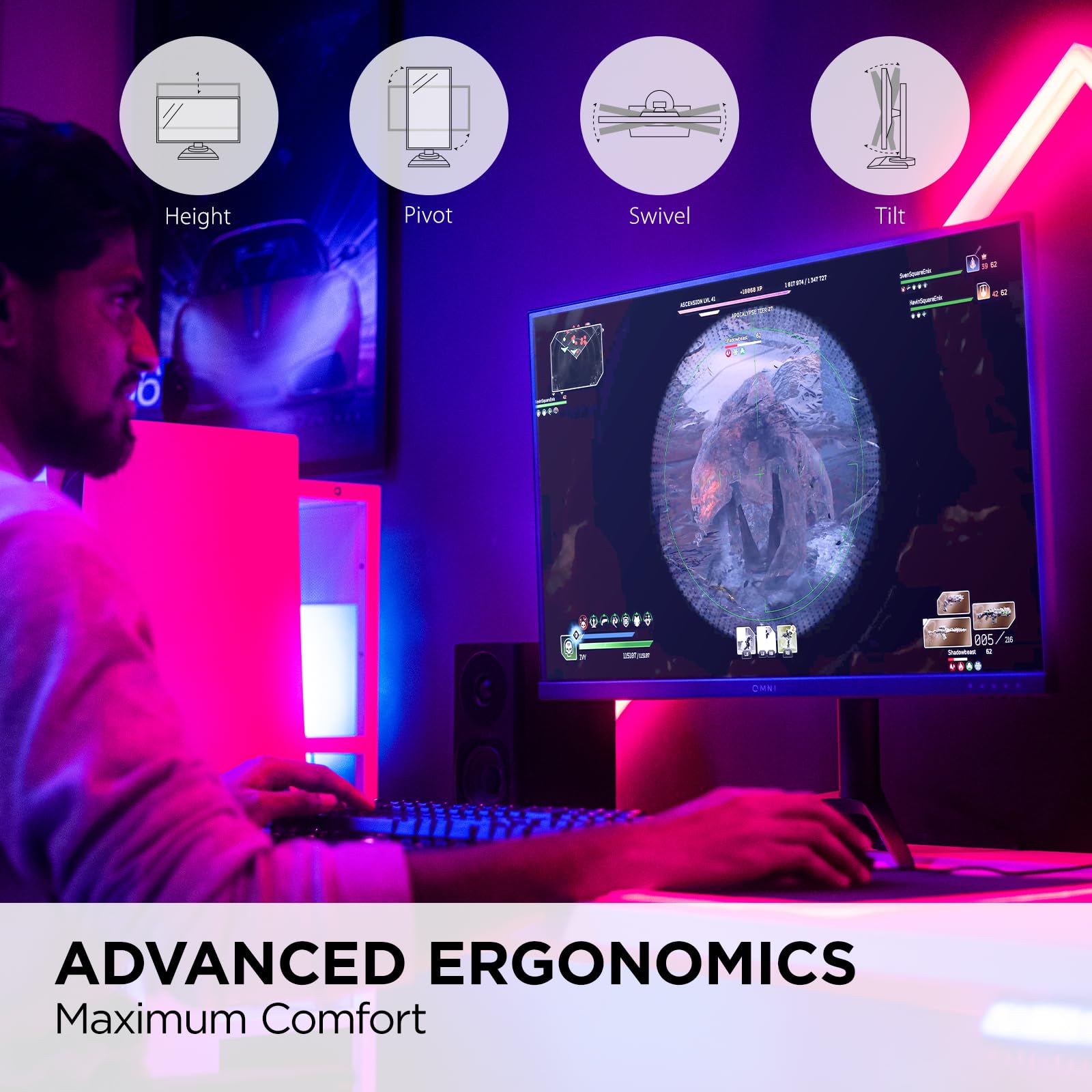 Viewsonic Vx2728J-2K 27 Inch Gaming Monitor 1440P 180Hz 0.5Ms Ips W/Freesync Premium, Advanced Ergonomics, Hdmi, And Displayport