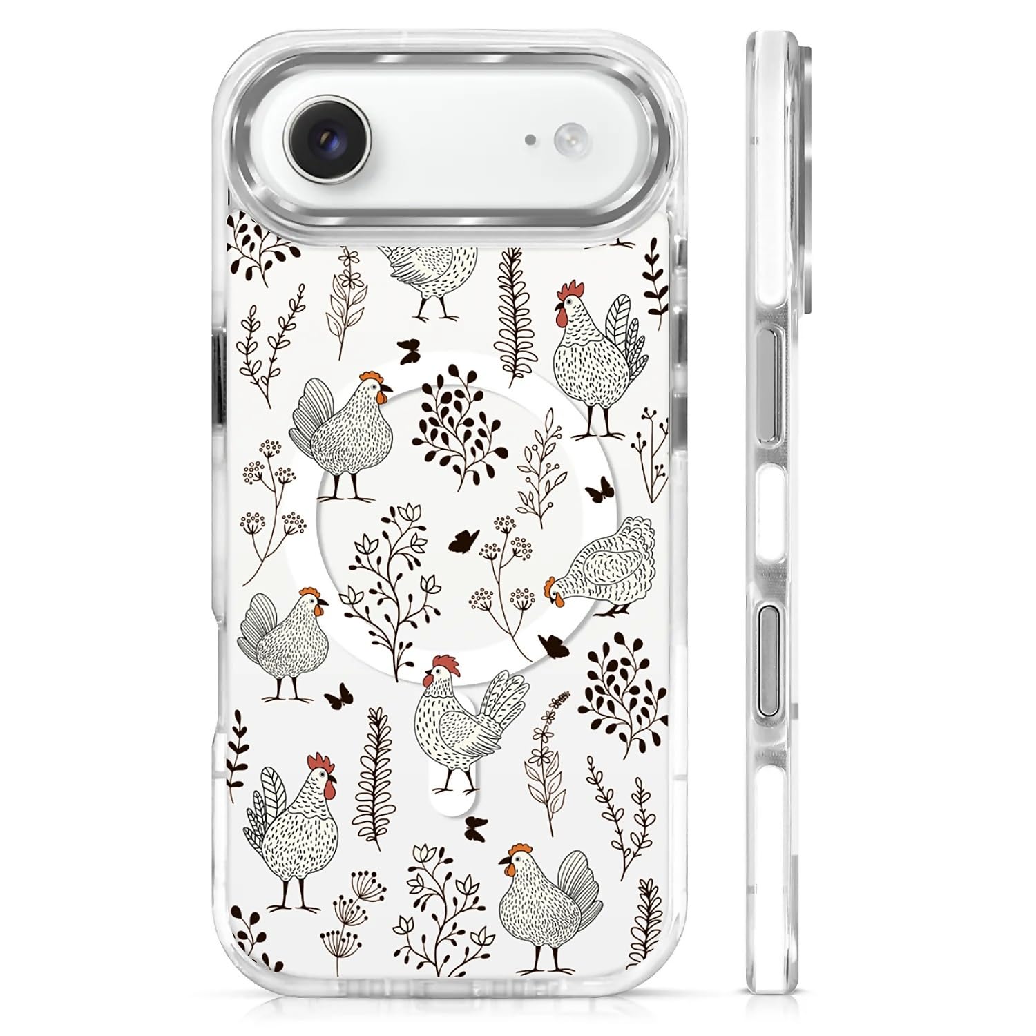 OKBUOK for iPhone 17 Air Case [Compatible with Magsafe],Girls Women Clear Magnetic Case Silicone Shockproof Protective Cover wit