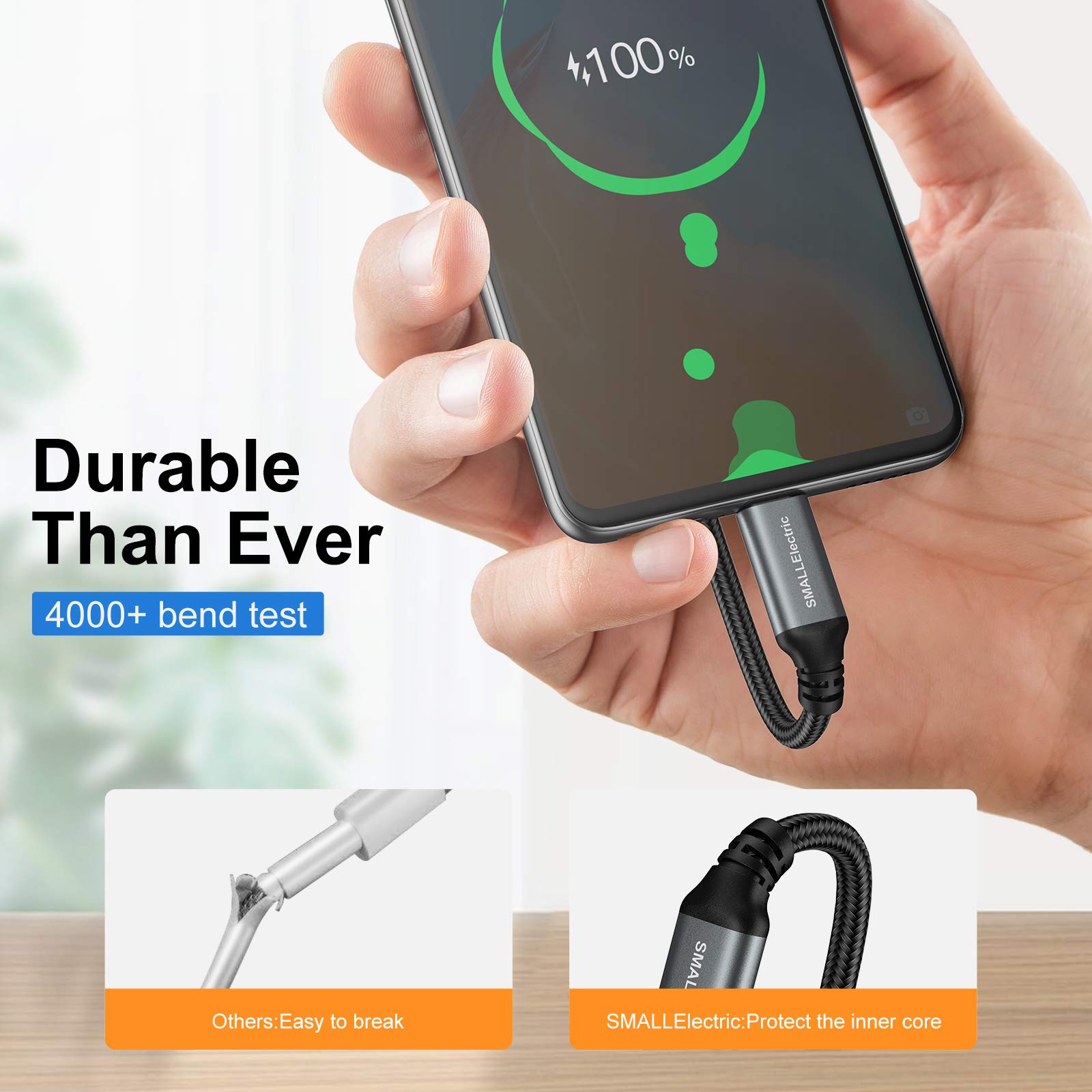 Usb Type C To A Cable 5Pack 6Ft Braided Fast Charging 3A Quick Charger Cord, 6 Foot Compatible Iphone 15,Samsung Galaxy S10 S9 S