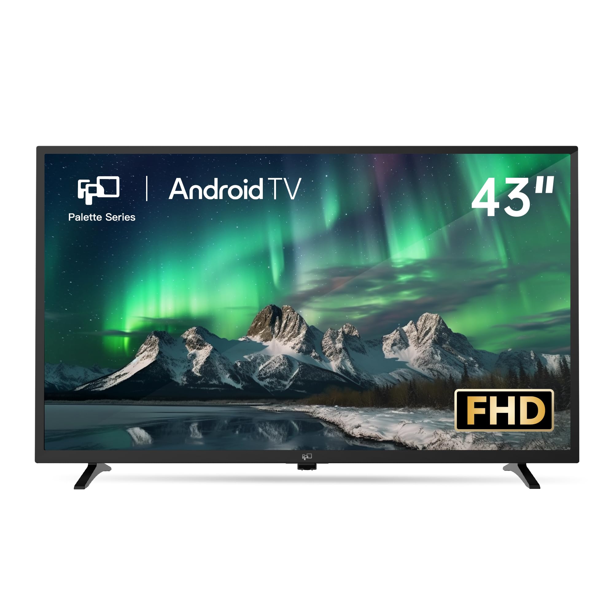 FPD 43 Inch Smart TV Flat Screen Frame LED Television Full HD 1080p Google Cast Built in, Streaming Live Ultra Thin HDR10 Androi