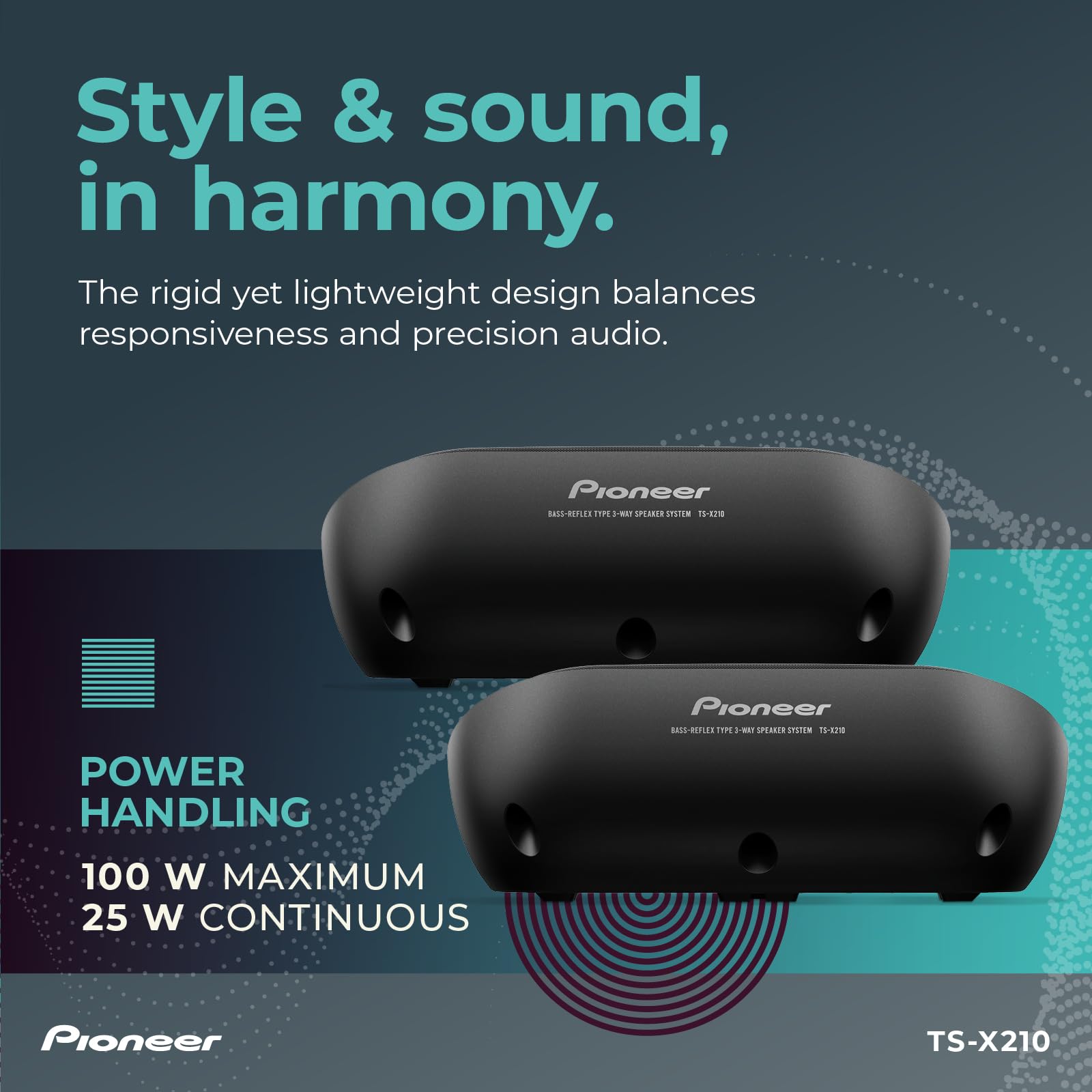 Pioneer Ts X210 3 Way Surface Mount Car Speakers With 100 W Max Power (Pair)