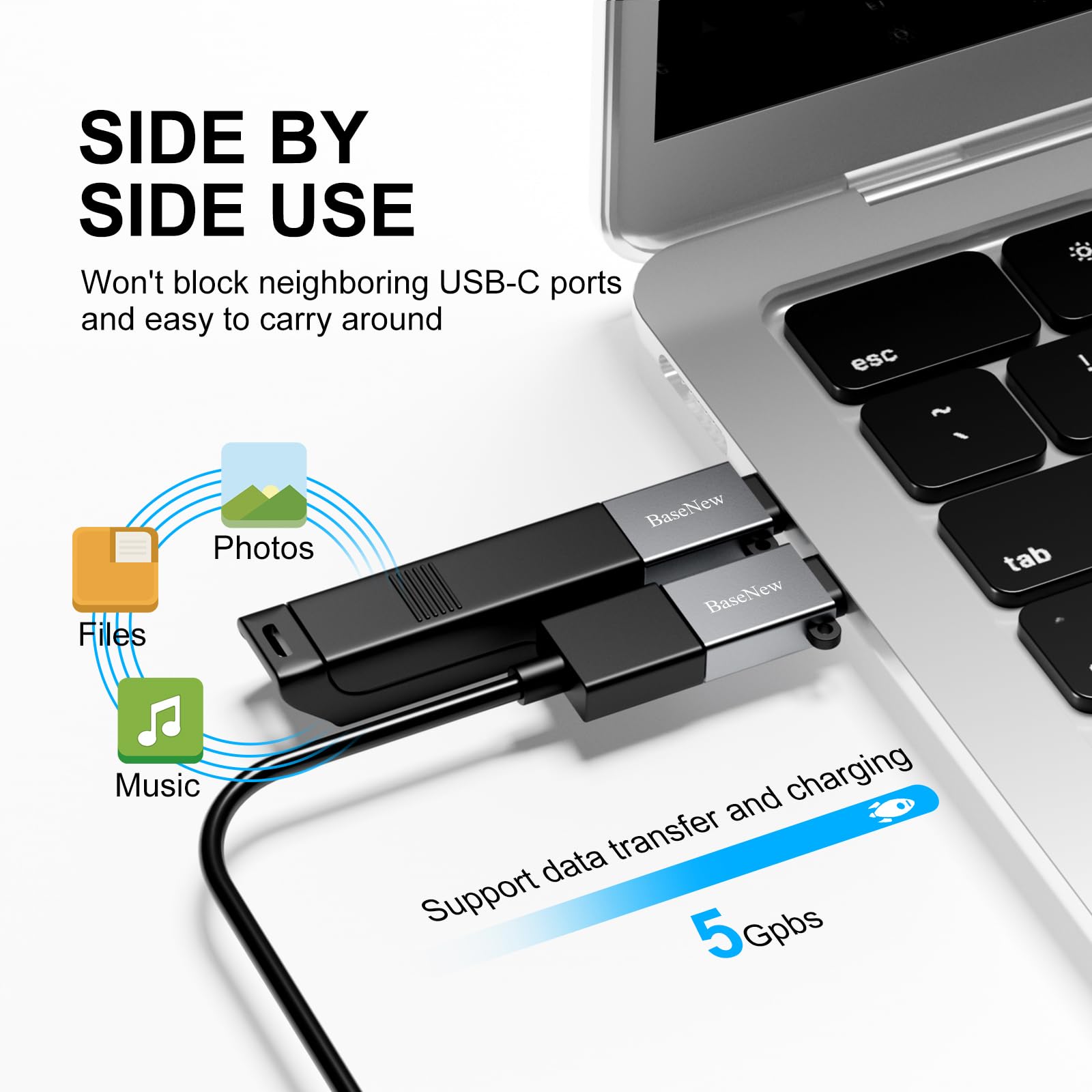 Basenew Usb C To Usb Adapter 6 Pack,Usb To Usb C Adapter,Usb C To Usb A Adapter,Usb C Adapters,C To Usb Adapter For Macbook Pro/