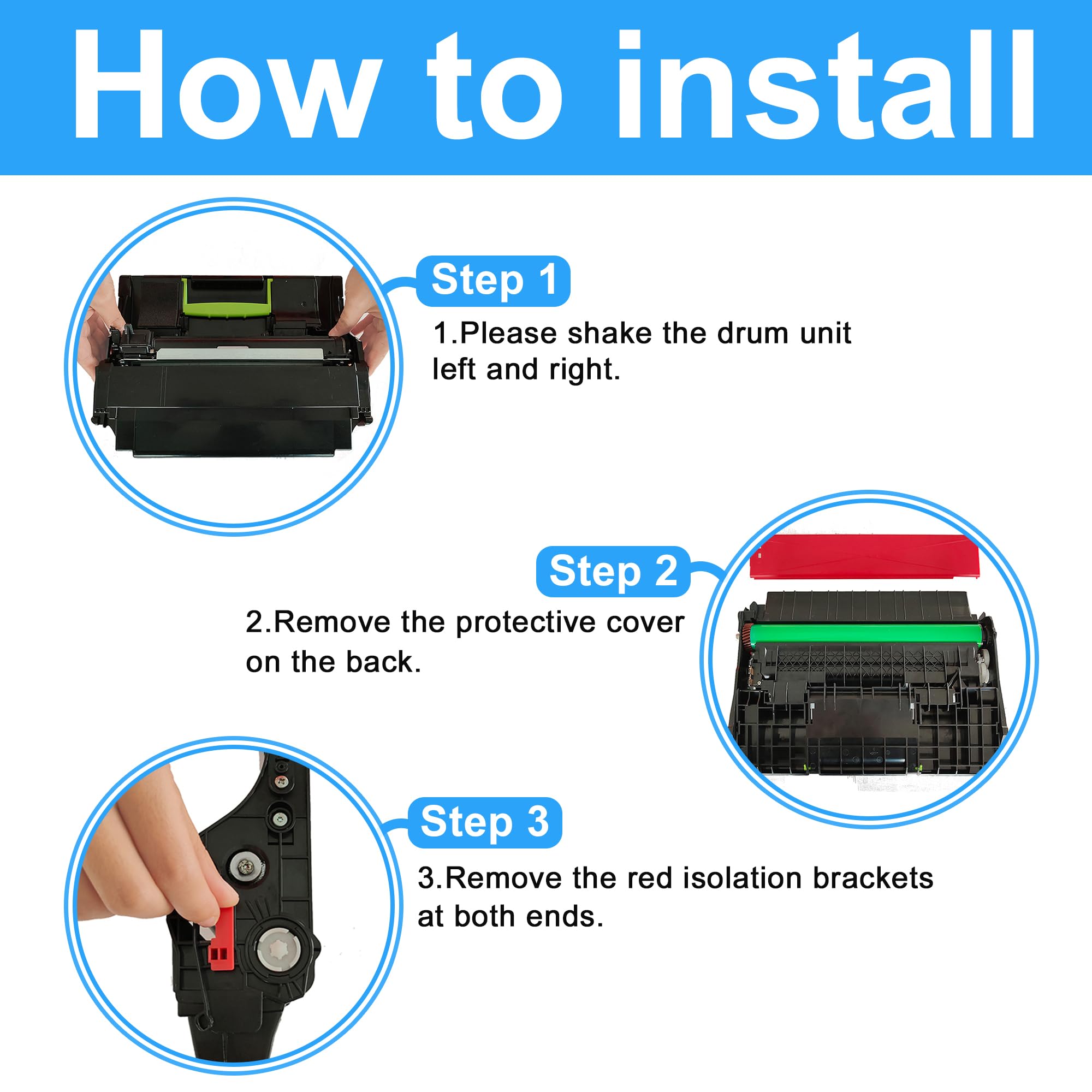 Lcl Remanufactured Drum Unit Replacement For Printer Lexmark 500Z 500Zg 50F0Z00 50F0Z0G Ms310D Ms310Dn Mx310Dn Ms410D Ms410Dn Mx