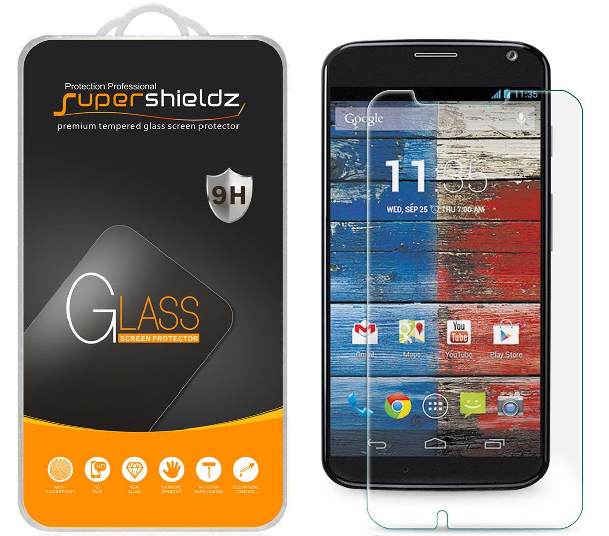 Supershieldz (2 Pack) Designed For Moto X (1St Gen) Tempered Glass Screen Protector, Anti Scratch, Bubble Free