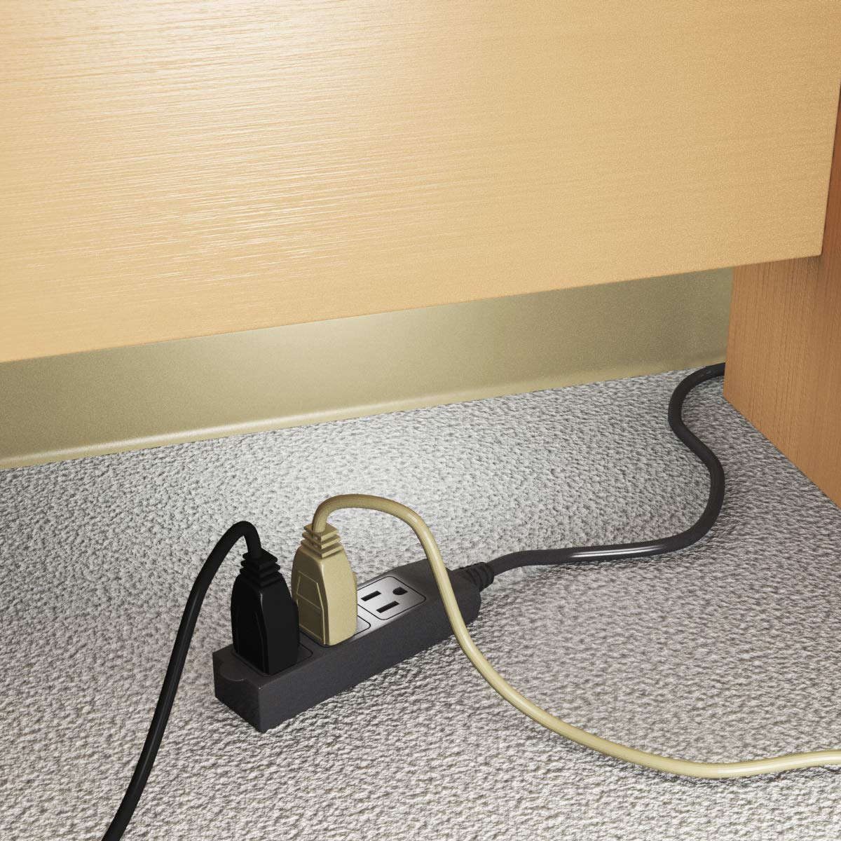 Stanley 31131 Cordmax Office, Grounded 9Ft Low Profile 3 Outlet Indoor Extension Cord, Black