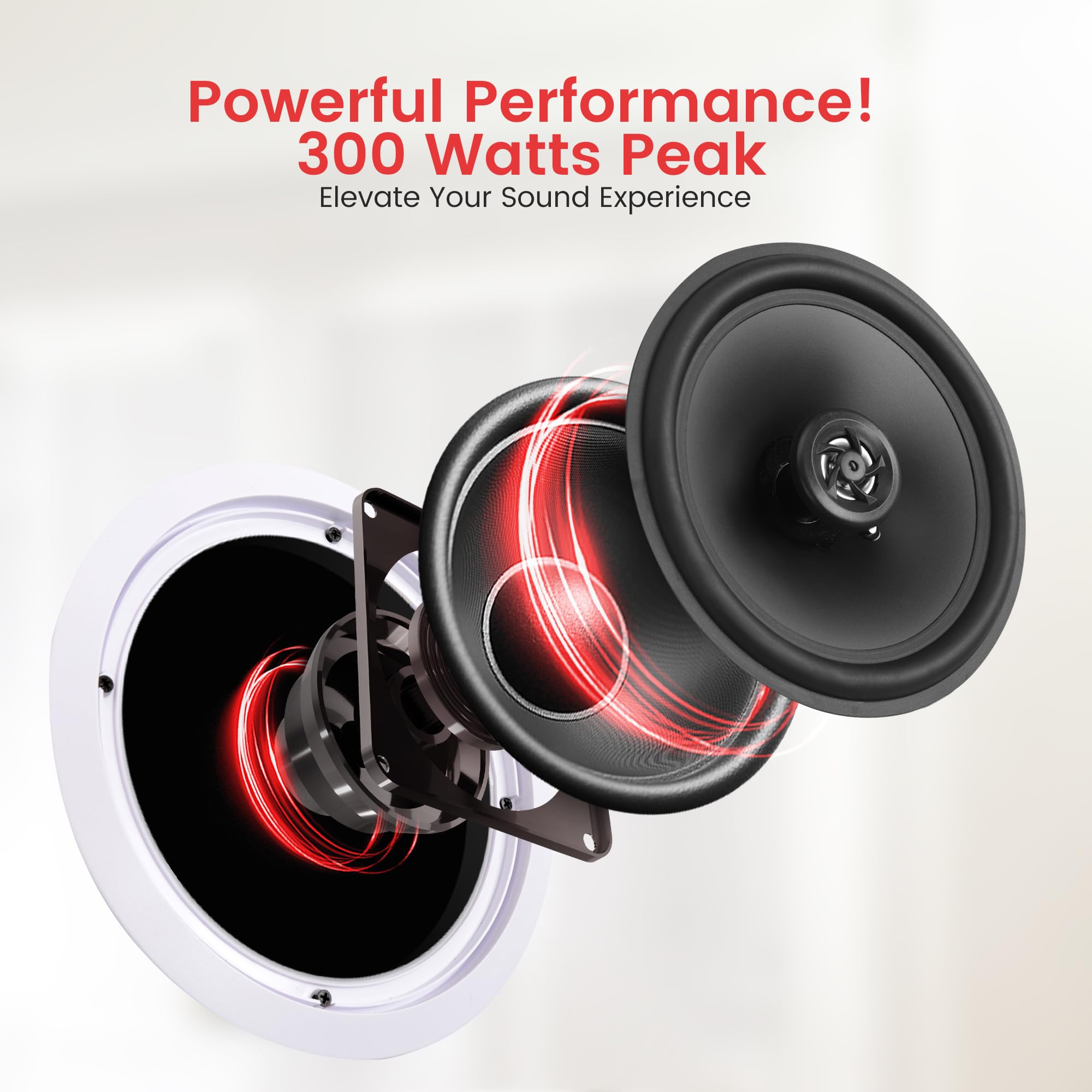 Pyle 8    Ceiling Wall Mount Speakers   Pair Of 2 Way Midbass Woofer Speaker 70V Transformer Directable 1    Titanium Dome Tweet