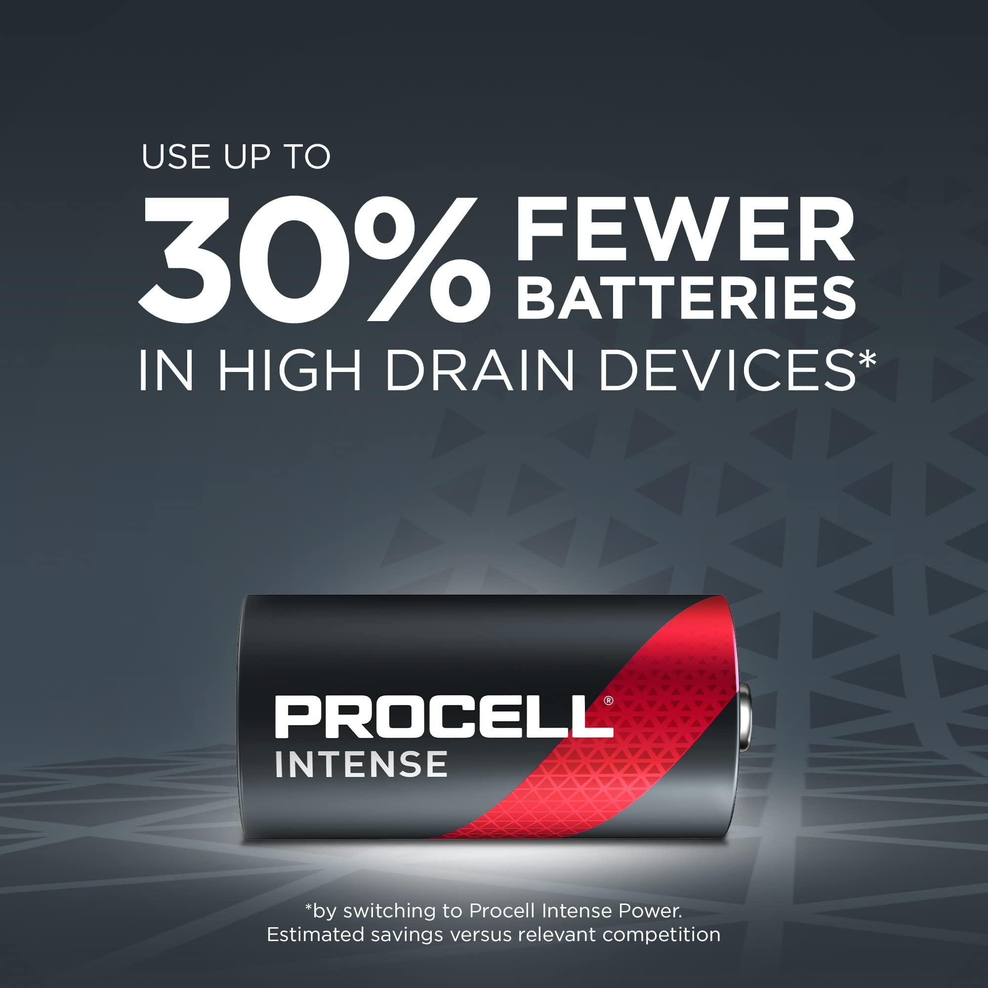 Procell Intense C Cell High-Performance Alkaline Batteries (72 Pack), 10-Year Shelf Life, Bulk Value Pack For High Power Profess