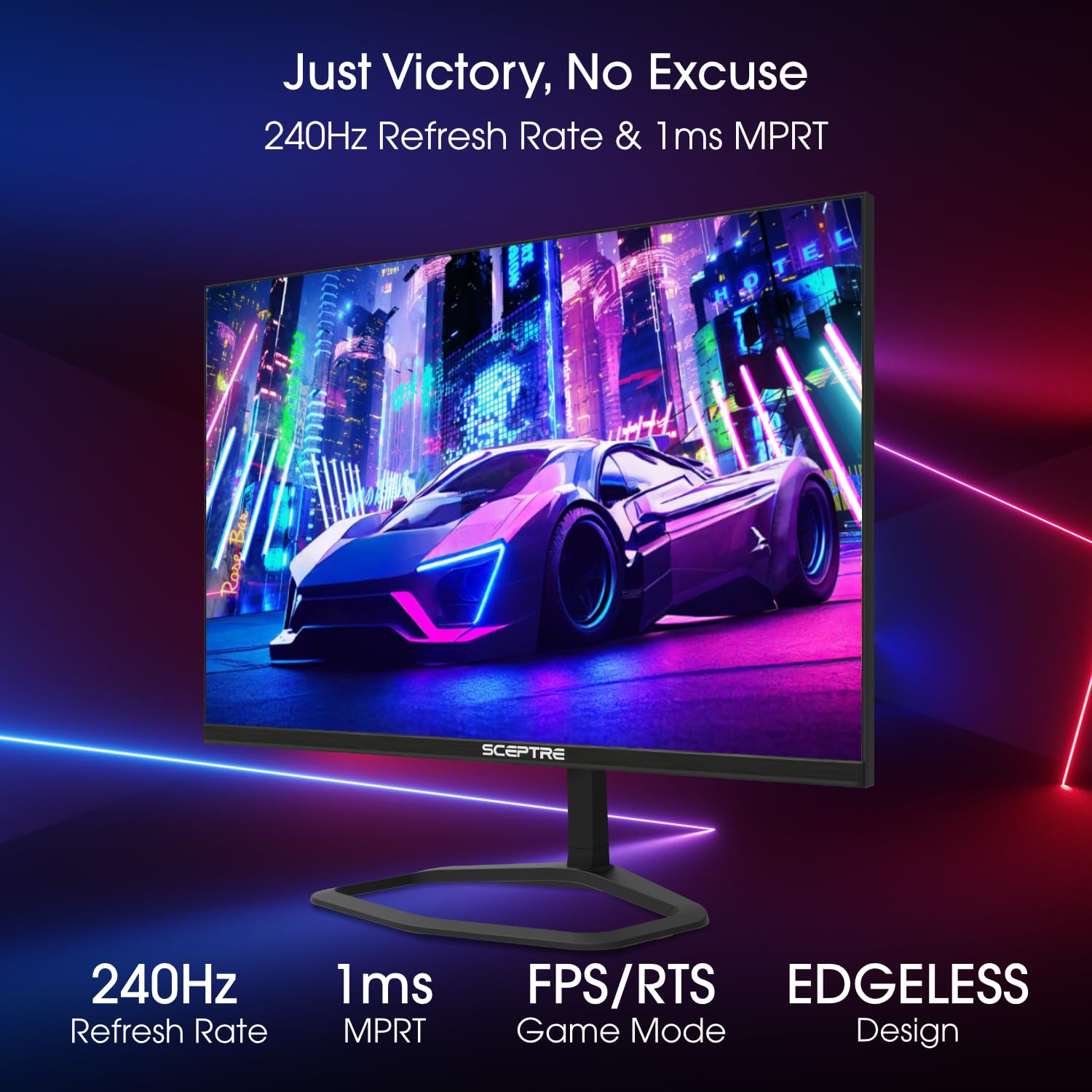 Sceptre 27-Inch 240Hz Gaming Monitor 1Ms 99% Srgb Amd Freesync Premium Displayport X2 Hdmi X2 Build-In Speakers, Machine Black (