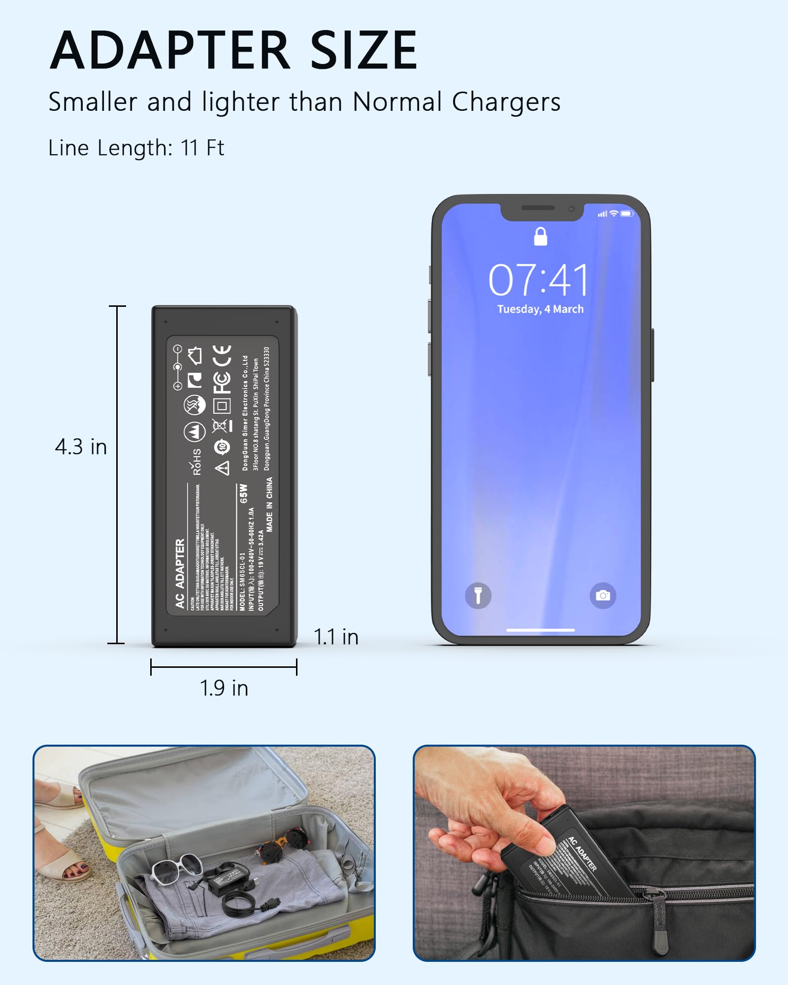 65W 45W Charger For Acer Aspire 1 3 5 A315 23 A315 24P A315 24Pt A315 24P R7Vh A515 44 A515 45 A515 46 A515 54 A515 55 A515 56 A