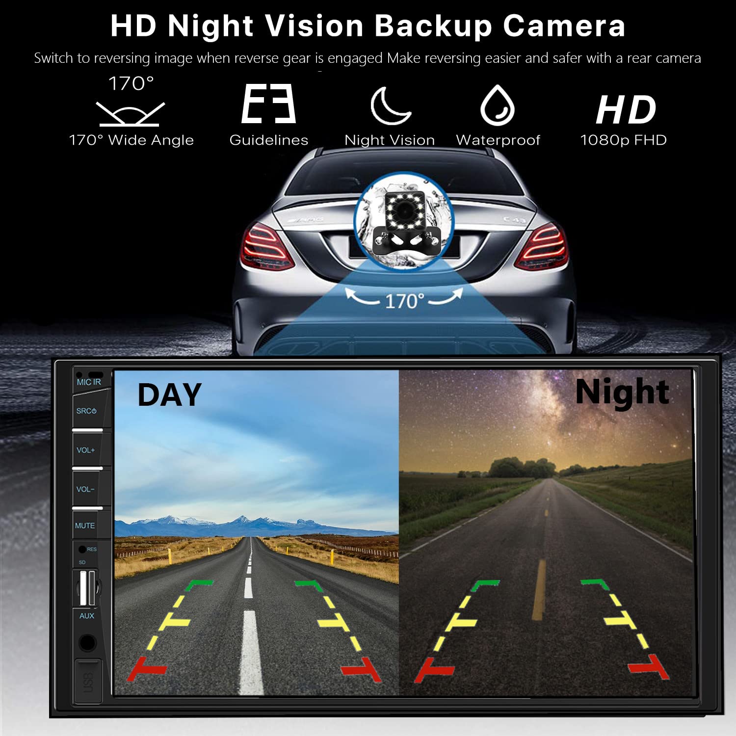 Naifay Double Din Car Stereo Compatible With Apple Carplay And Android Auto, 7 Inch Hd Touchscreen Car Radio Car Audio Receivers