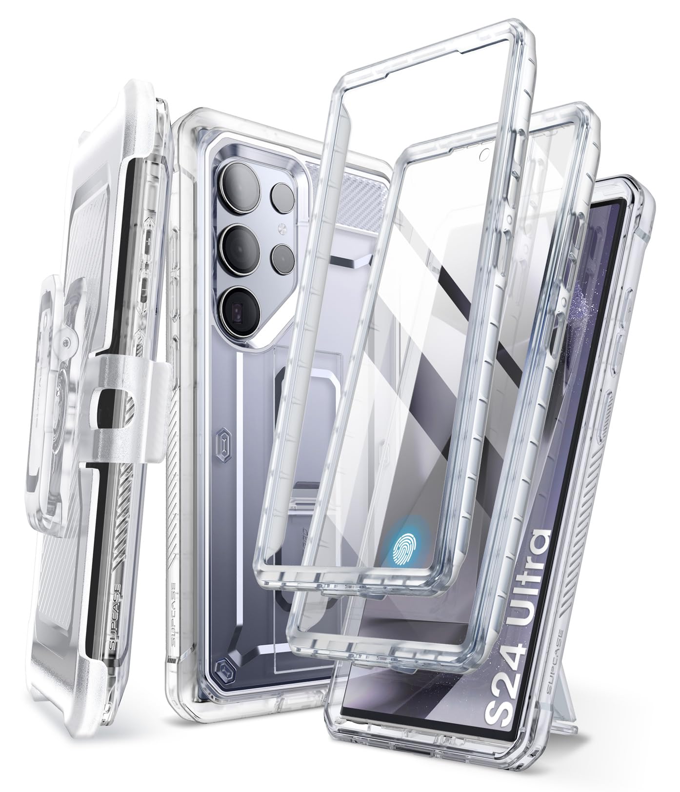 Supcase Unicorn Beetle Pro For Samsung Galaxy S24 Ultra Case With Stand, [2 Front Frame] 360 Full Body Shockproof Belt Clip & Ki