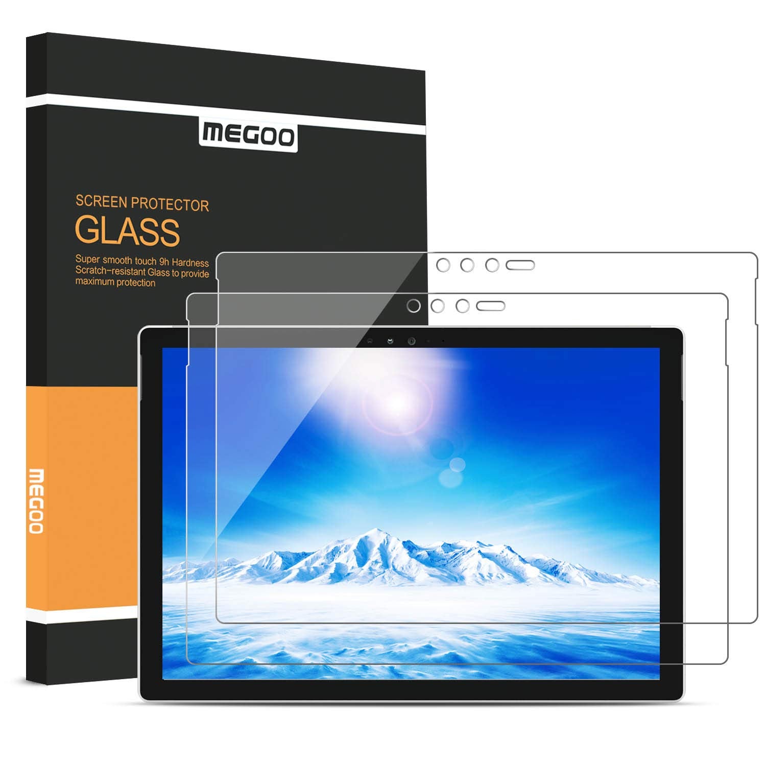 Megoo [2 Pack] Screen Protector For Surface Pro 6, Friendly Touching/Easy Installation/High Sensitivity/Hd Clear Tempered Glass,