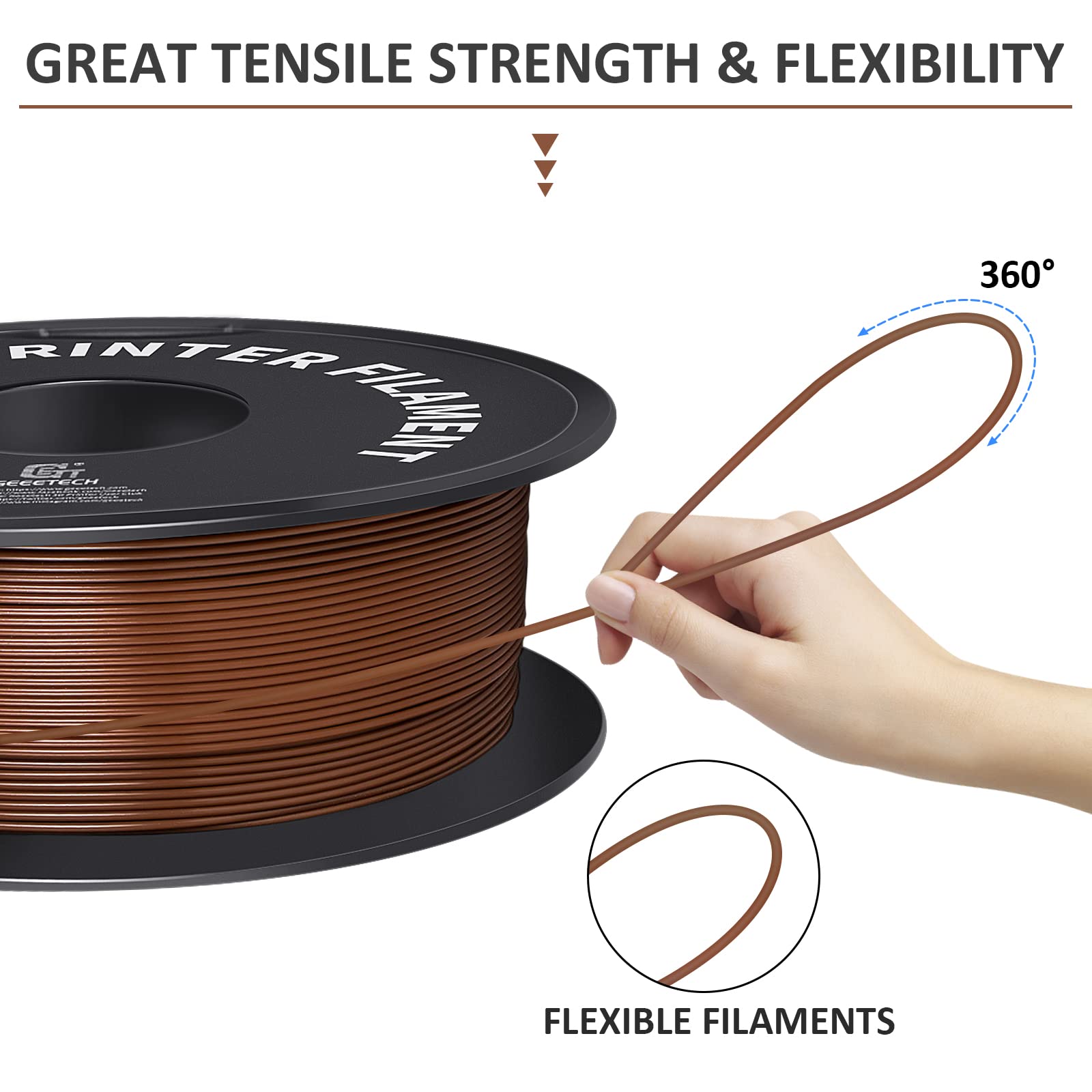 Pla Filament 1.75Mm, Geeetech 3D Printer Consumables, 1Kg Spool (2.2Lbs), Dimensional Accuracy +/- 0.03Mm, Fit Most Fdm Printer,