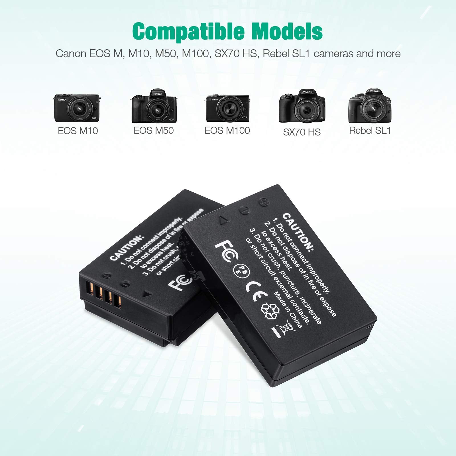Firstpower 2 Pack Lp E12 Batteries Compatible With Canon Eos M50, Eos M50 Mark Ii, Eos M, Eos M2, Eos M10, Eos M100, Eos M200, S