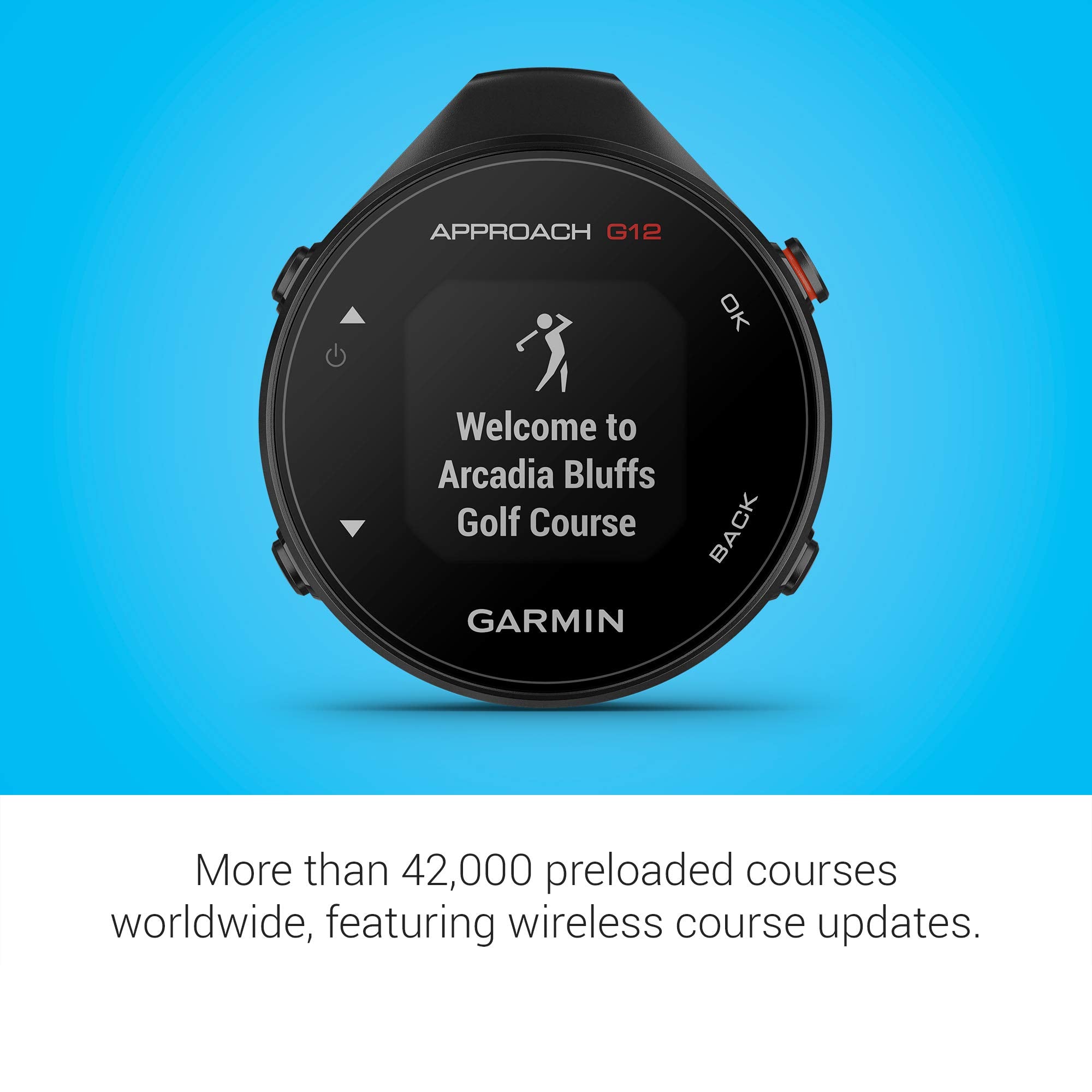 Garmin Approach G12, Clip On Golf Gps Rangefinder, 42K+ Preloaded Courses, 010 02555 00