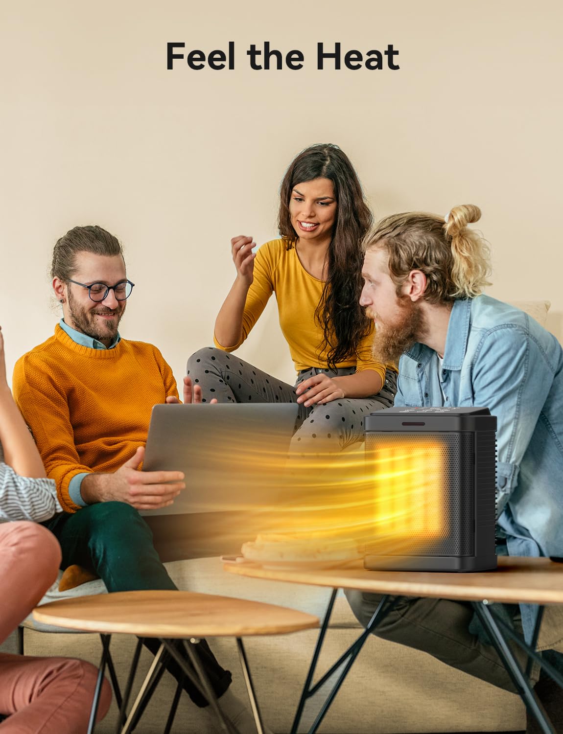 Space Heater, 1500W Ptc Ceramic Space Heater With 4 Modes, 24H Timer, Thermostat, Safety Quiet Heating, Multiple Protection, Por