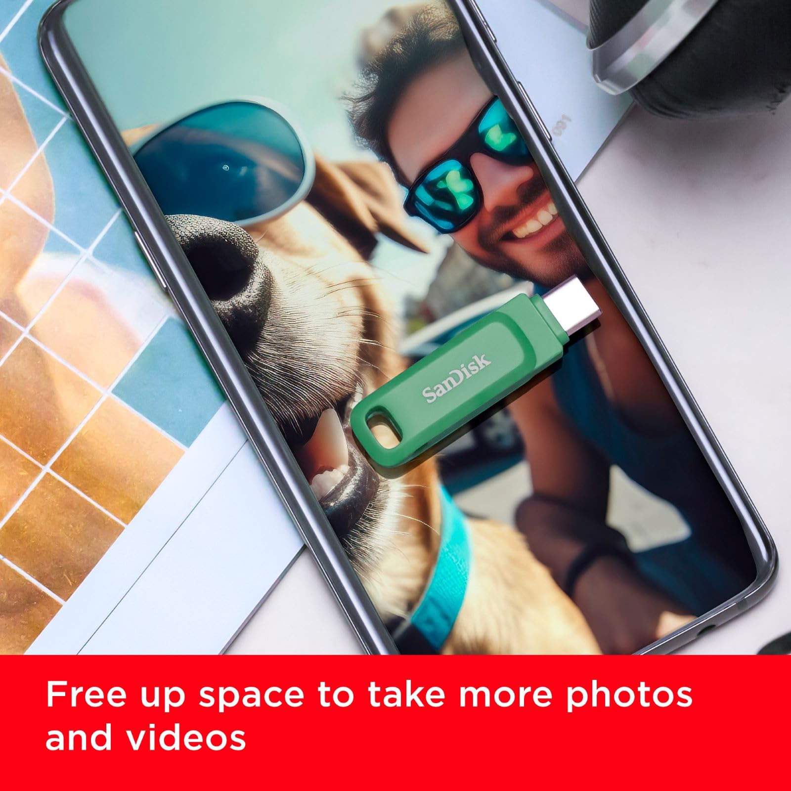 Sandisk 64Gb Ultra Dual Drive Go Usb Type-C Flash Drive, Absinthe Green - Sdddc3-064G-G46Ag