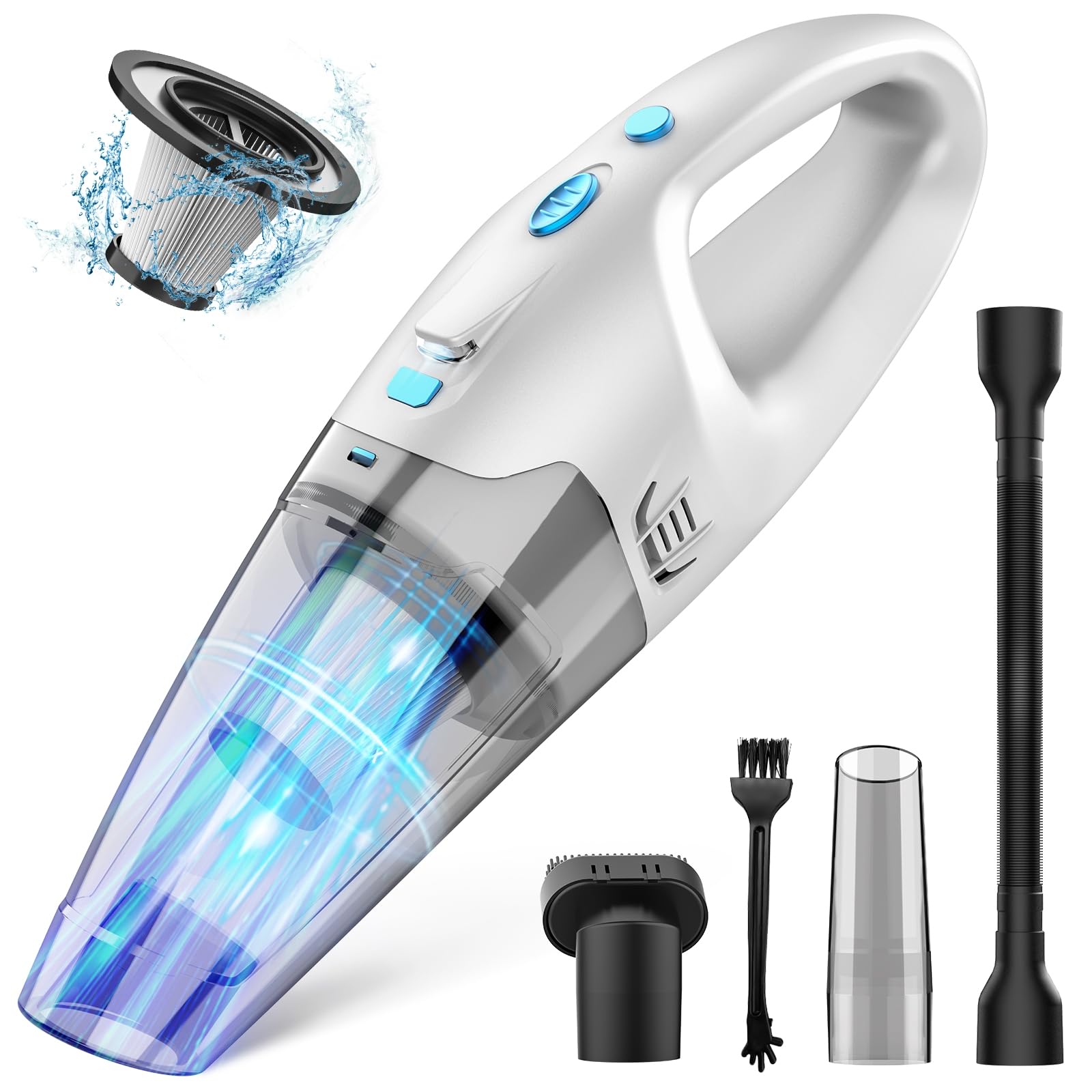 Handheld Vacuum Cordless,Car Vacuum Portable Cordless,Strong Suction Portable Hand Vacuum Cordless Rechargeable With Led Light/2