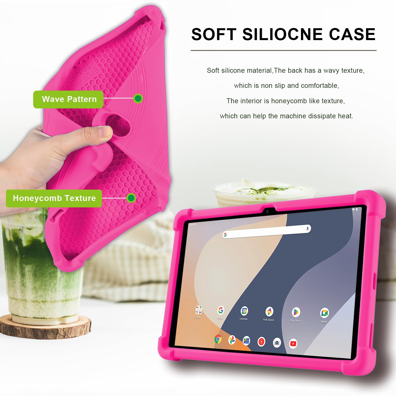 Atooz For Walmart Onn 10.1 Inch Tablet Case 2024 (Model:100135925),Soft Silicone Case For Onn 10.1 Gen 4 Tablet With Stand Onn G
