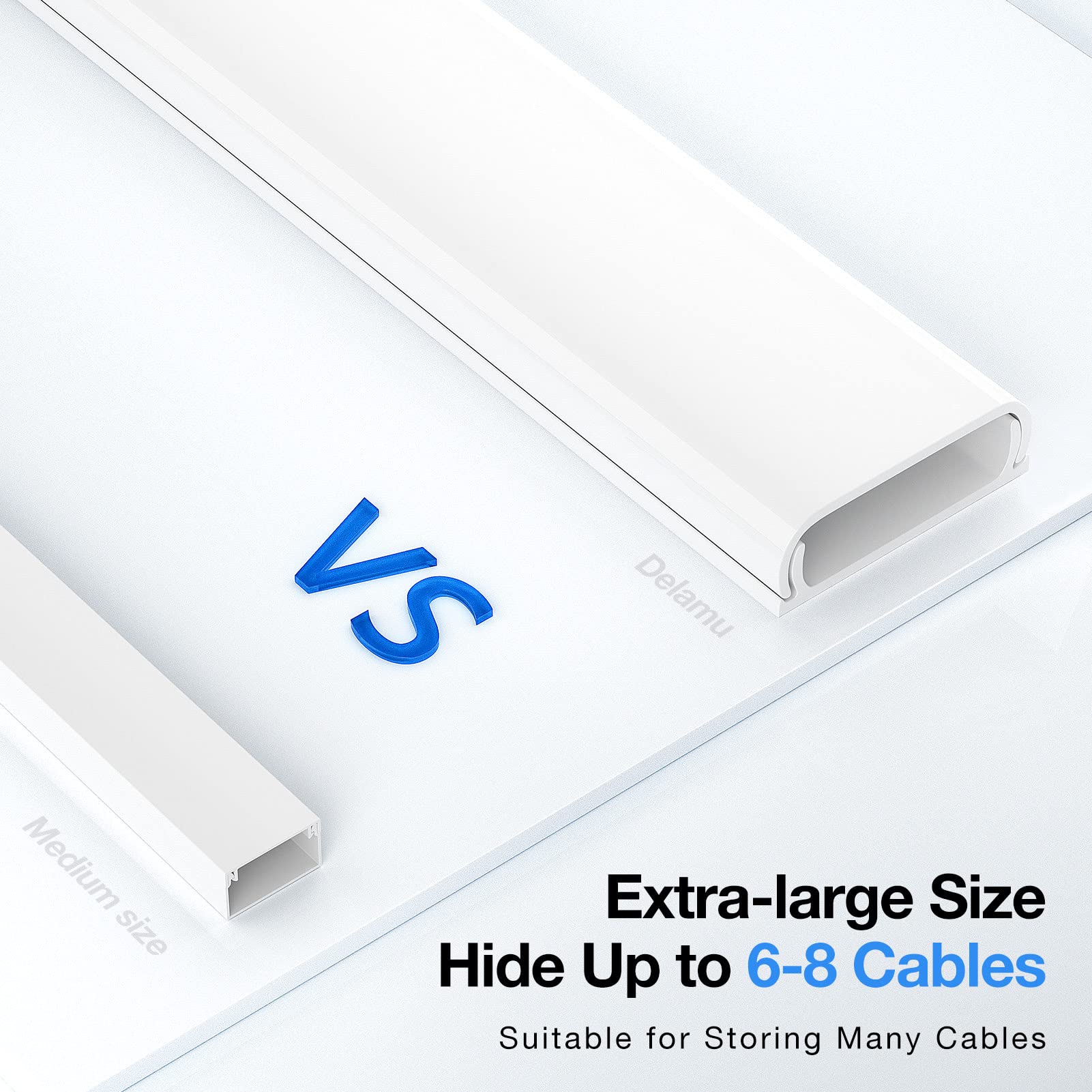 Delamu Cord Hider, 62.8In Cord Covers For Wires On Wall, Cable Hider Cable Management, Wire Hiders For Tv On Wall, Wire Covers F