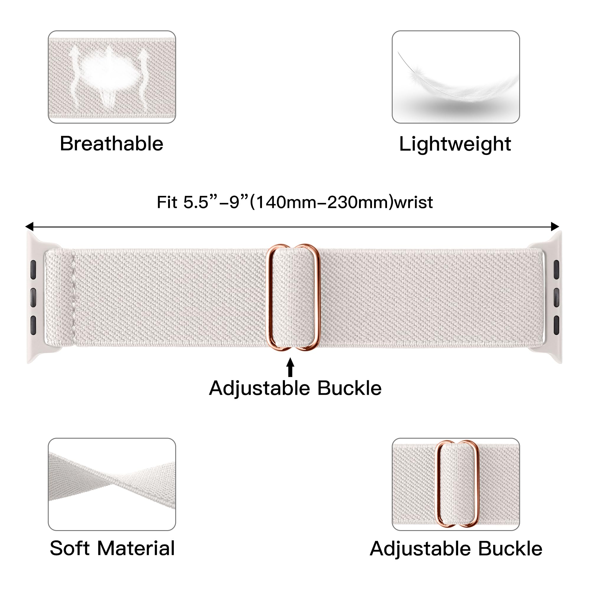 Miterv Stretchy Nylon Loop Bands Compatible With Apple Watch 38Mm 40Mm 41Mm 42Mm 44Mm 45Mm 49Mm Adjustable Soft Elastics Strap C