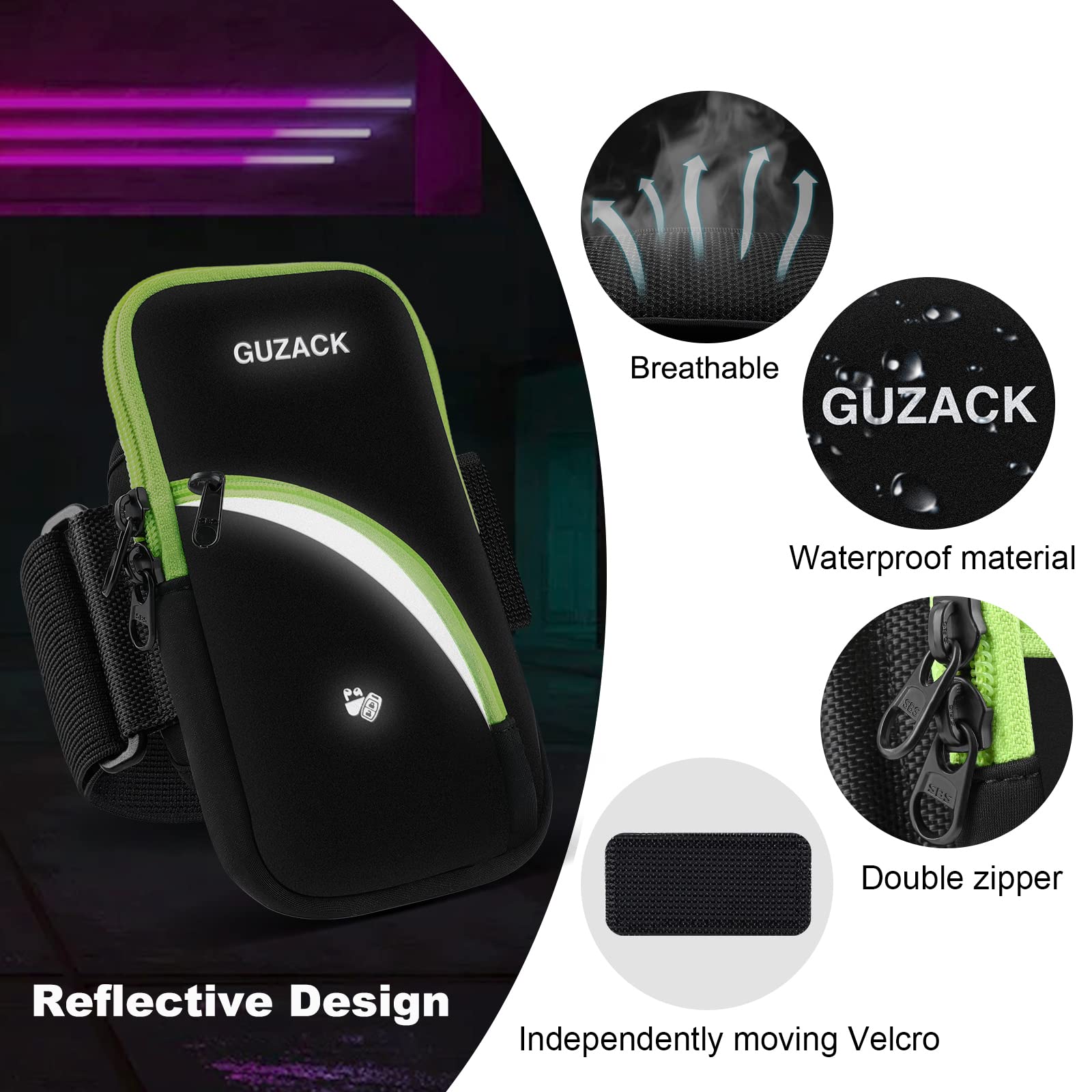 Phone Holder For Running Armband For Iphone 14 15 Pro Max 13 12 11 X Xs Xr 8 7 6 Plus Se Samsung Up To 6.9'' Cell Phone Arm Band