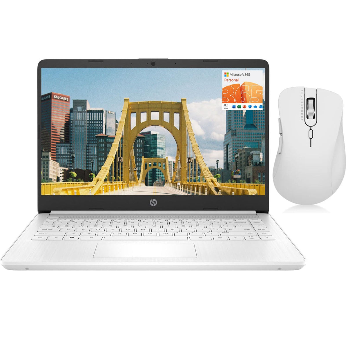 Hp Portable 14'' Hd Laptop, Intel Quad-Core N4120, 8Gb Ram, 64Gb Emmc, 1 Year Office 365, Webcam, Sd Card Reader, Hdmi, Wi-Fi, W