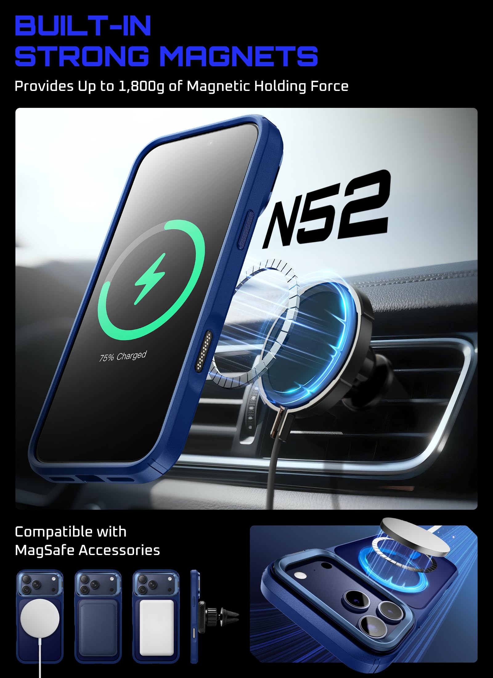 Supcase For Iphone 17 Pro Max Case With Camera Control Button (Unicorn Beetle Mag), [Compatible With Magsafe] [Built-In Kickstan