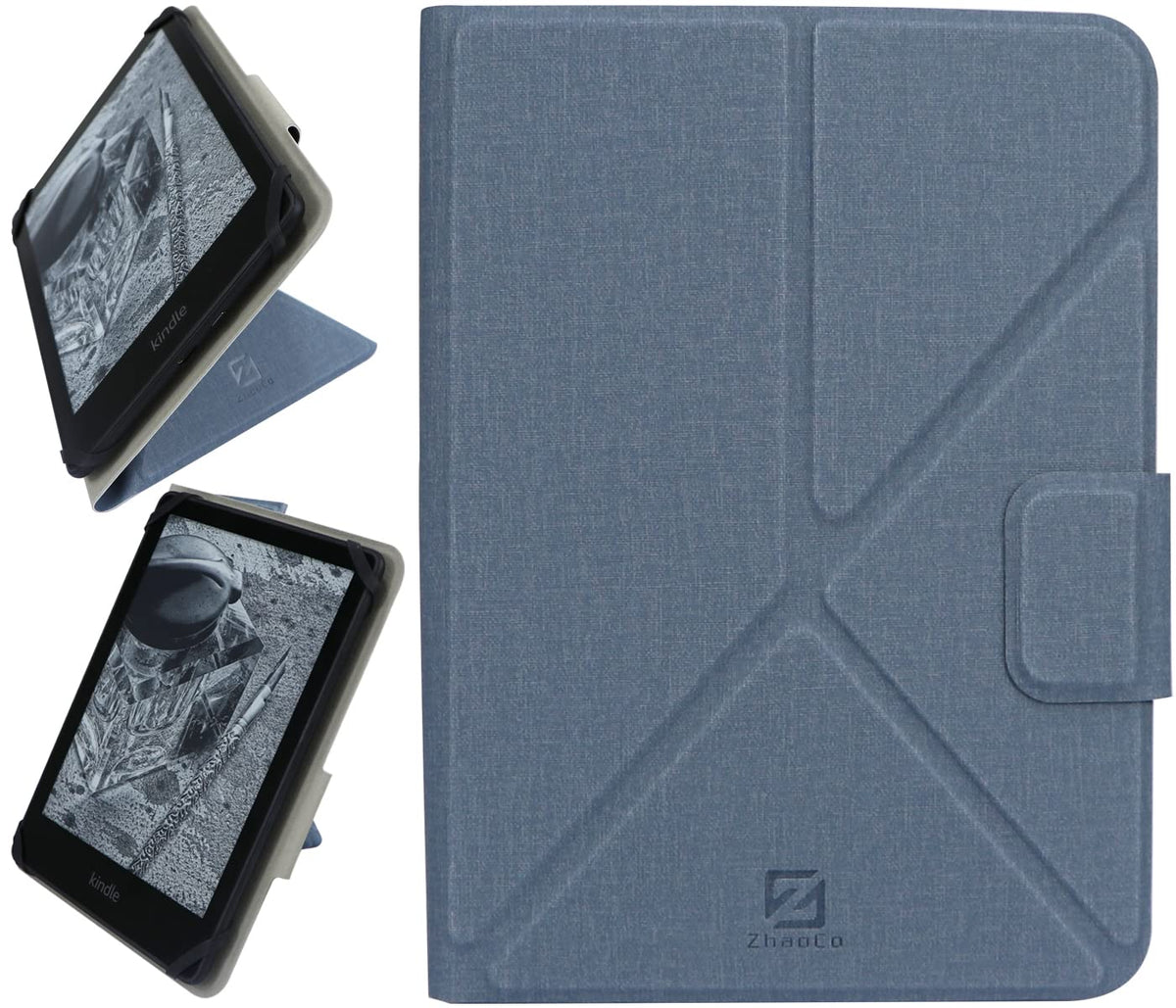 Zhaoco Universal Case Cover For 6'' 6.8'' Inch Ereaders Ebook Tablets, Vertical And Horizontal Viewing   Blue
