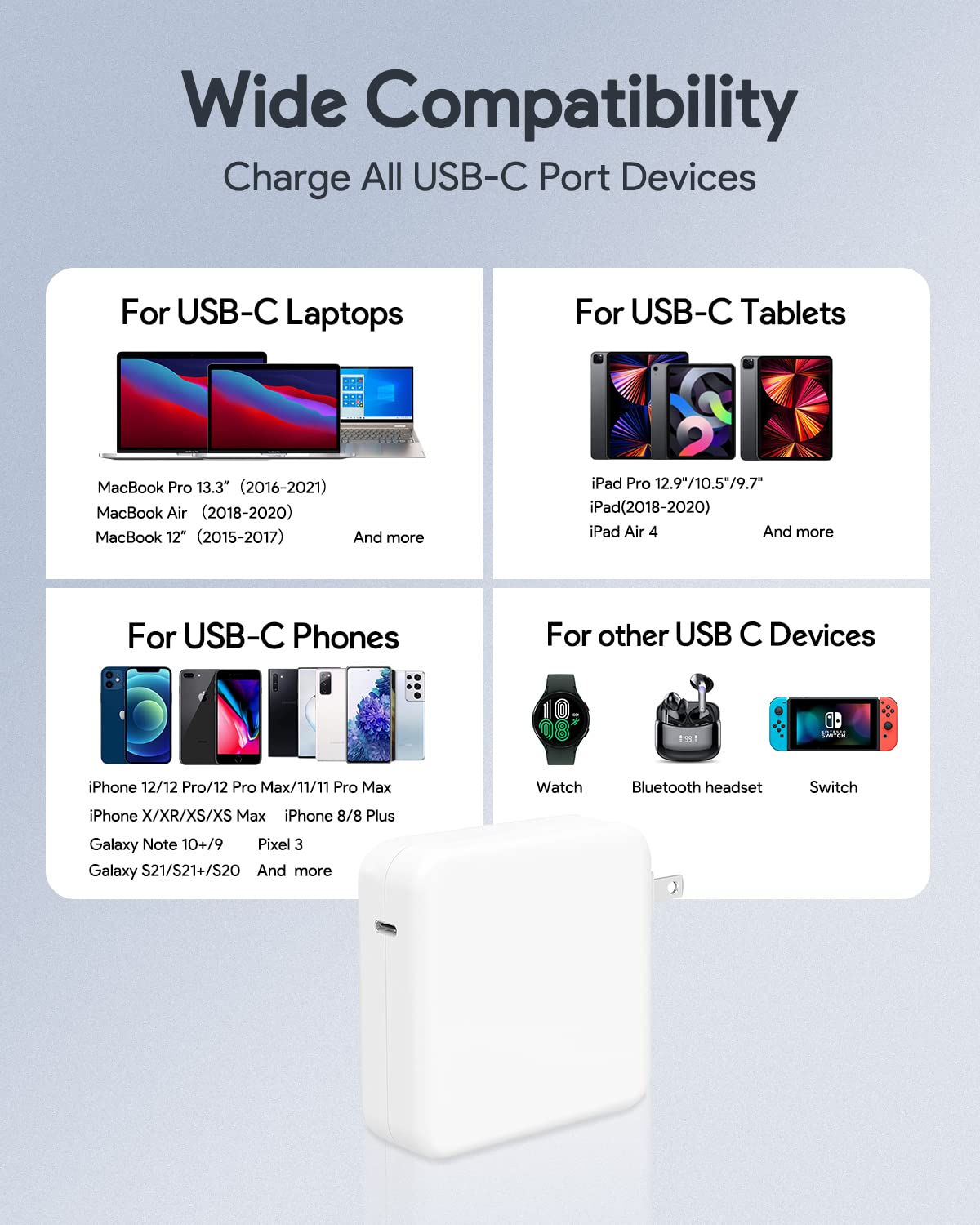 Parenia Mac Book Pro Charger   61W Usb C Power Adapter Compatible With Macbook Pro 13 Inch 2016 2021, Macbook Air 13Inch 2018 20