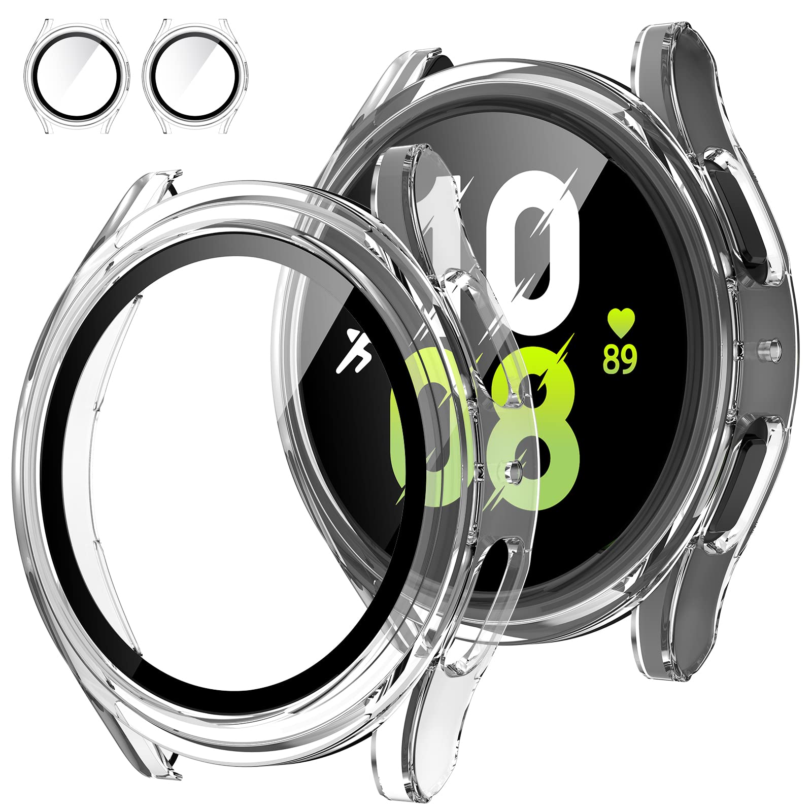Tensea [2Pack] For Samsung Galaxy Watch 5 2022/4 2021 Screen Protector Case 44Mm Accessories, Protective Face Cover For 44 Mm, H