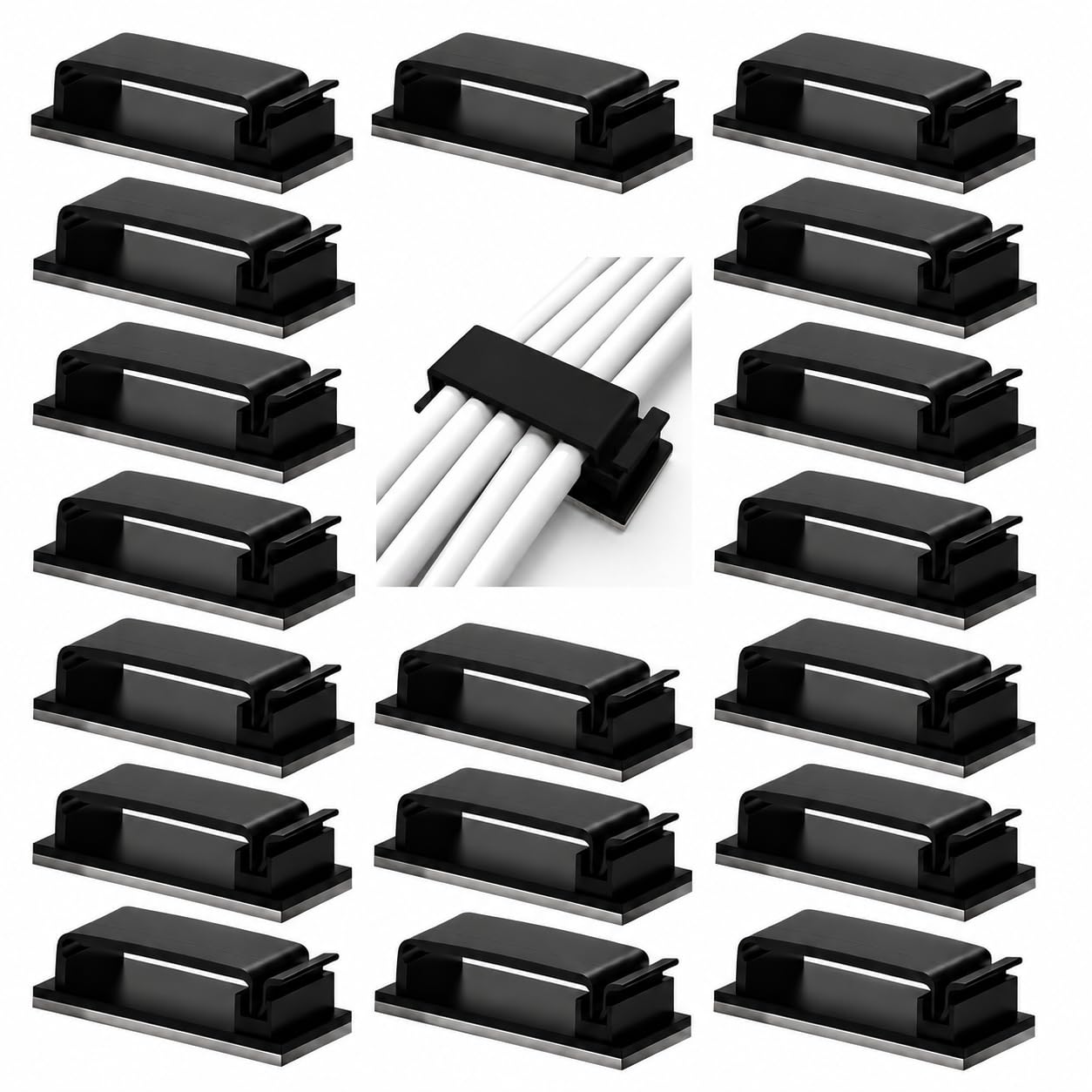 Invoss 3M Adhesive Cable Clips, Upgraded Wire Holders Cord Clips For Wall, Strong Cord Organizer Cable Management Under Desk, Ca