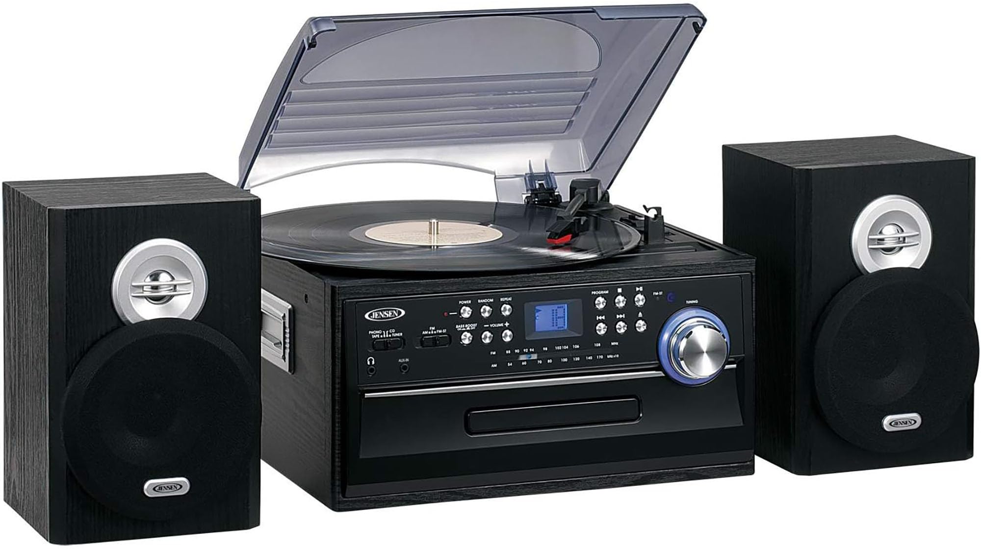 Jensen Jta 475B 3 Speed Stereo Turntable With Cd System, Cassette, And Am/Fm Stereo Radio
