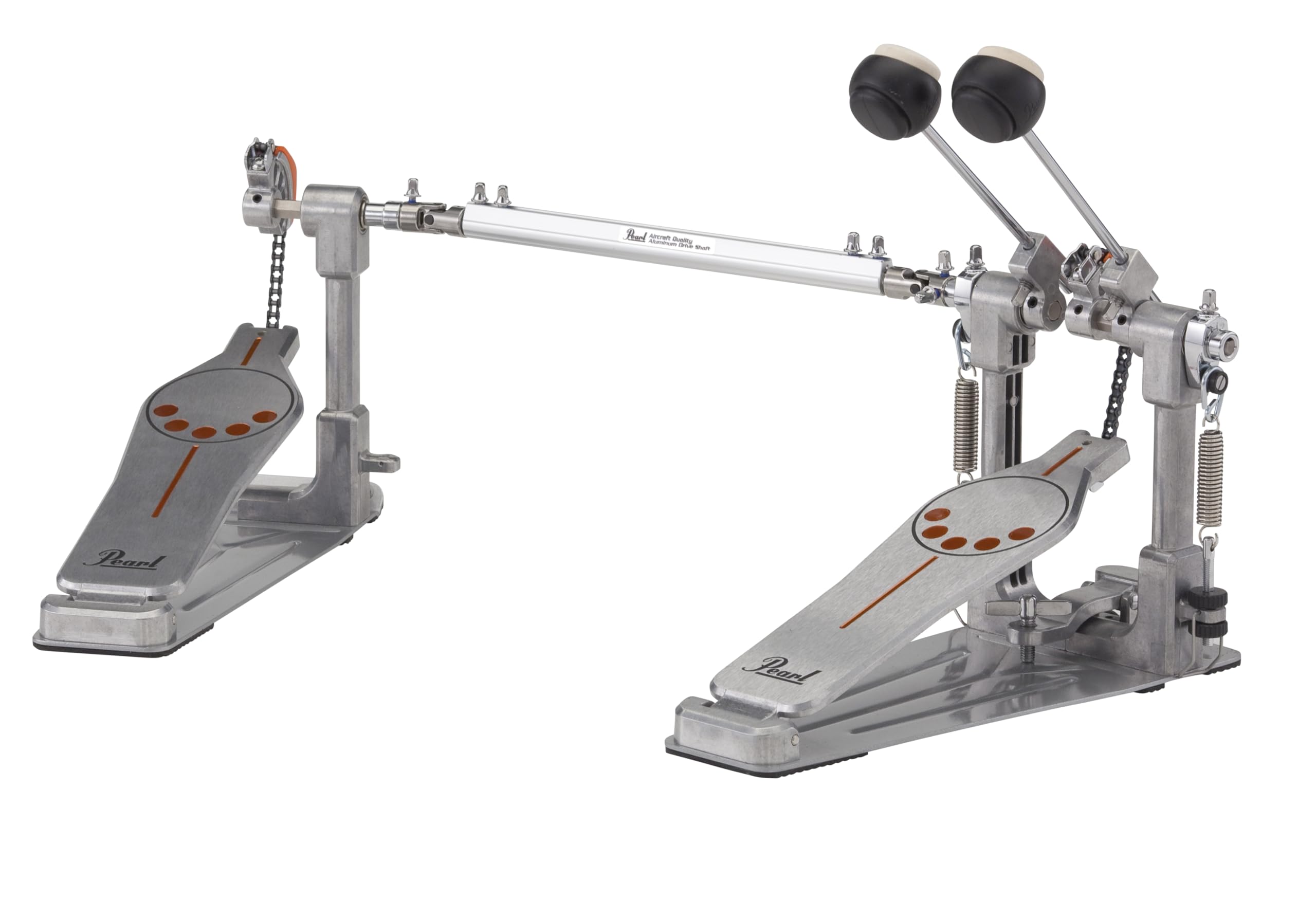 Pearl P932 Longboard Double Bass Drum Pedal with Sprocketless Chain Drive , Powershifter Pedalboard, and Dual Interchangeable Ca