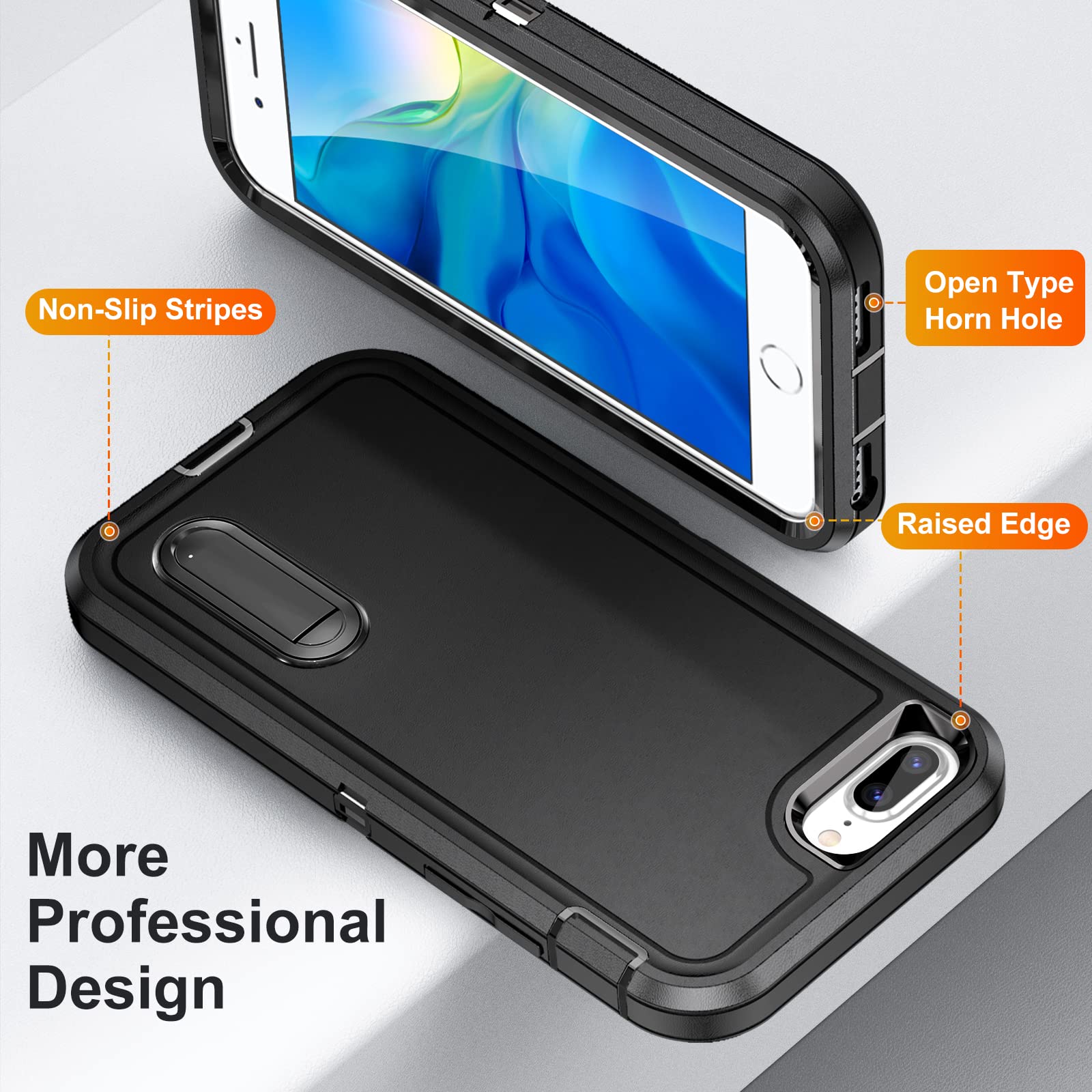 Idweel Iphone 8 Plus Case,Iphone 7 Plus/Iphone 6S Plus/Iphone 6 Plus Case With Stand For Women Girls Heavy Duty Protection Shock