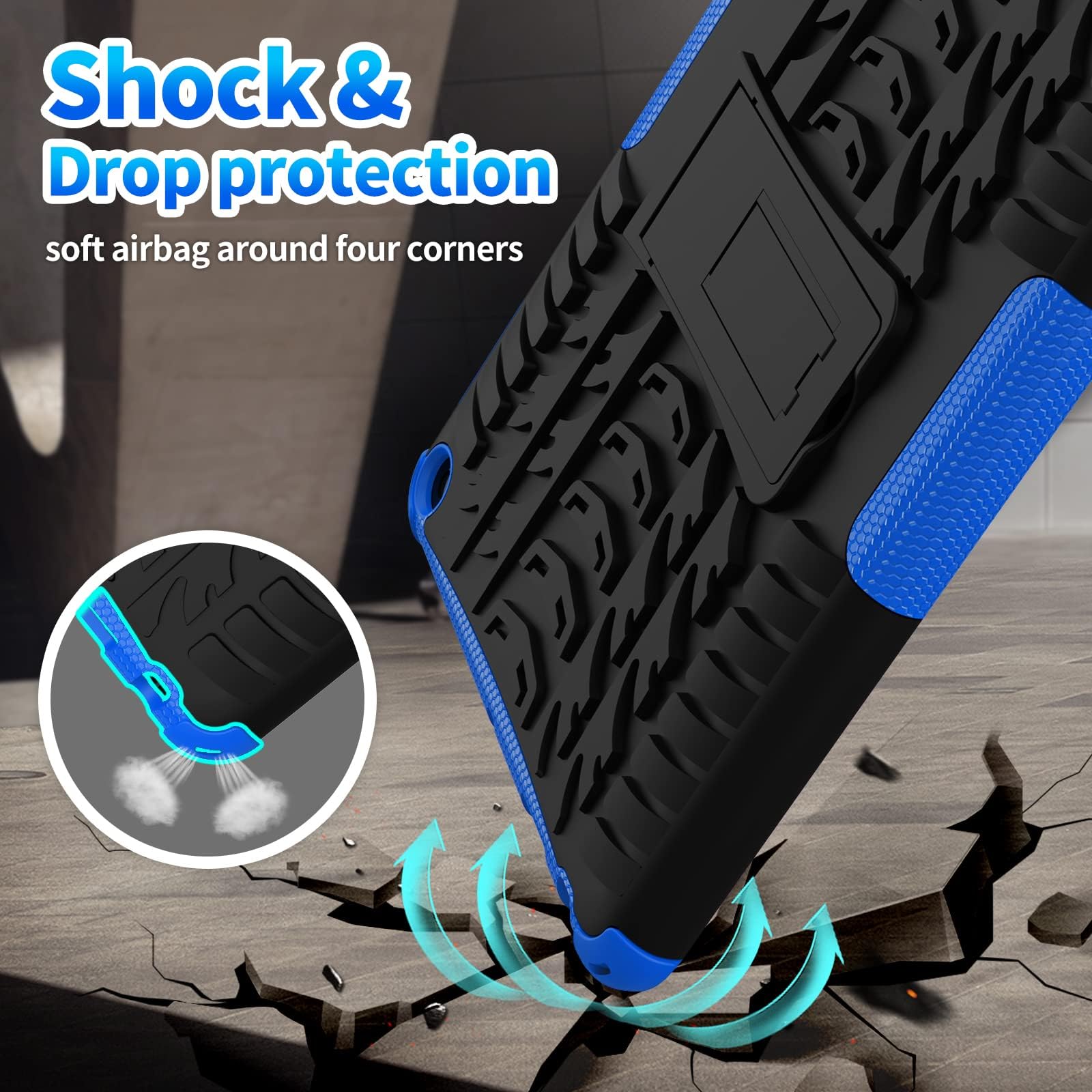 Tasskto Dual Layer Heavy Duty Shockproof Impact Resistance Drop Proof Military Grade Case With Kickstand For (2022/2020 12Th/10T