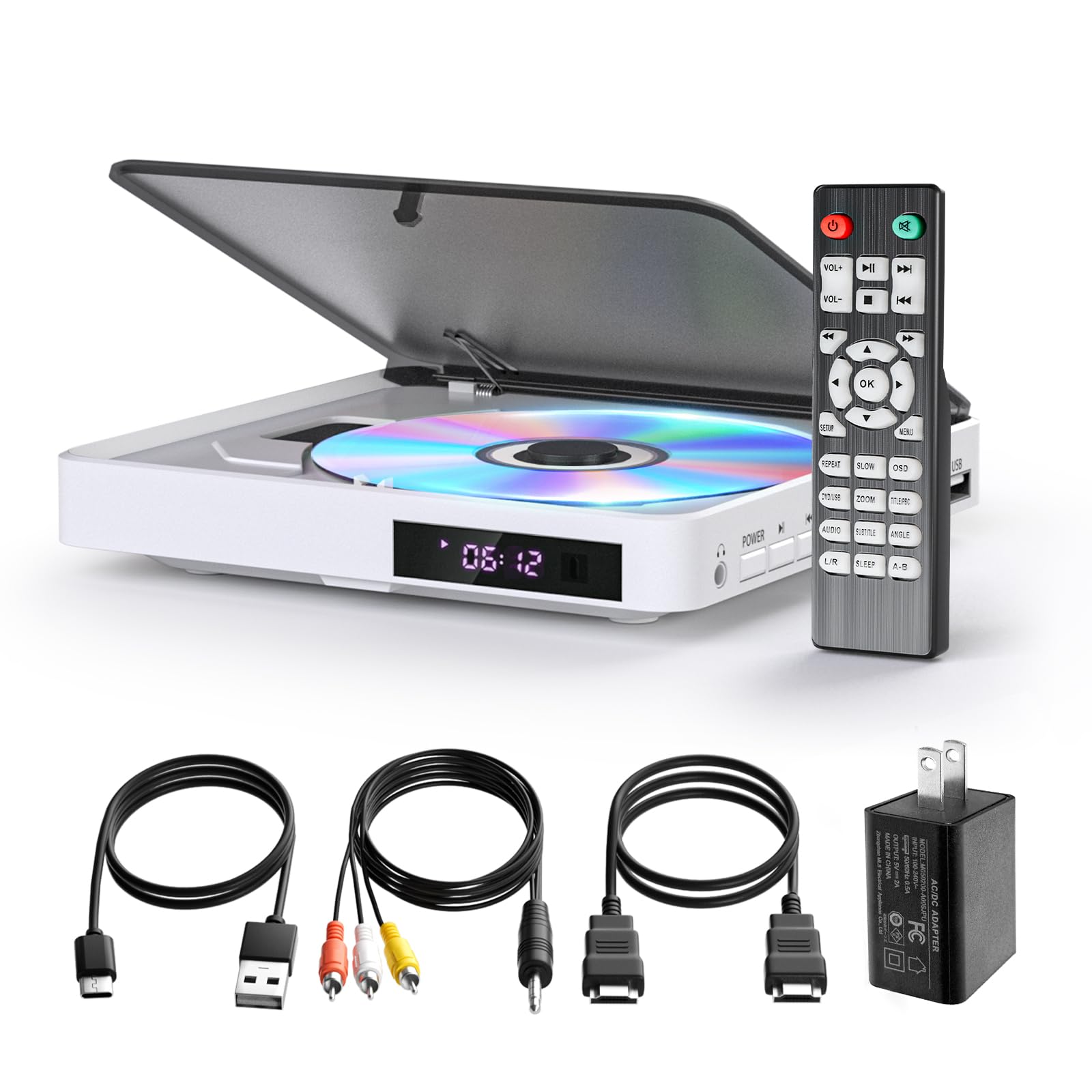 Mini DVD Player HDMI ARAFUNA 1080P DVD Players for TV Support USB, Micro-SD, CDs with Remote Control Small Region Free DVD Playe