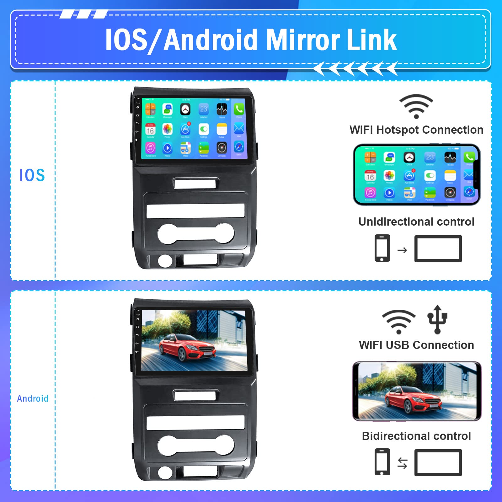 Roinvou For Ford F 150 F150 2009 2012 Android Car Radio Stereo, 9 Inch Capacitive Hd Touch Screen Mirror Link Gps Navigation Hea