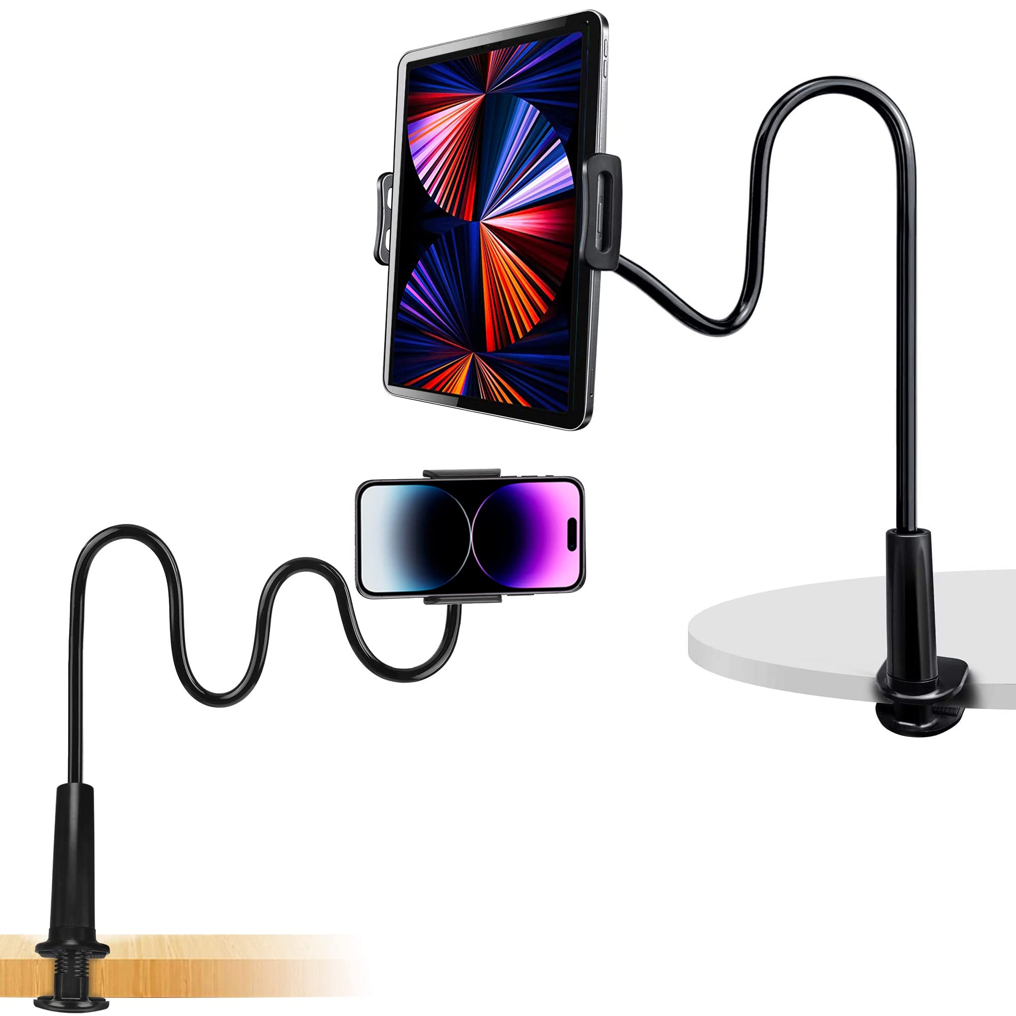 Xtore Universal Mobile Phone Holder & Tablet Tabletop Holder with 360 Rotation (Black, Pack of 1)