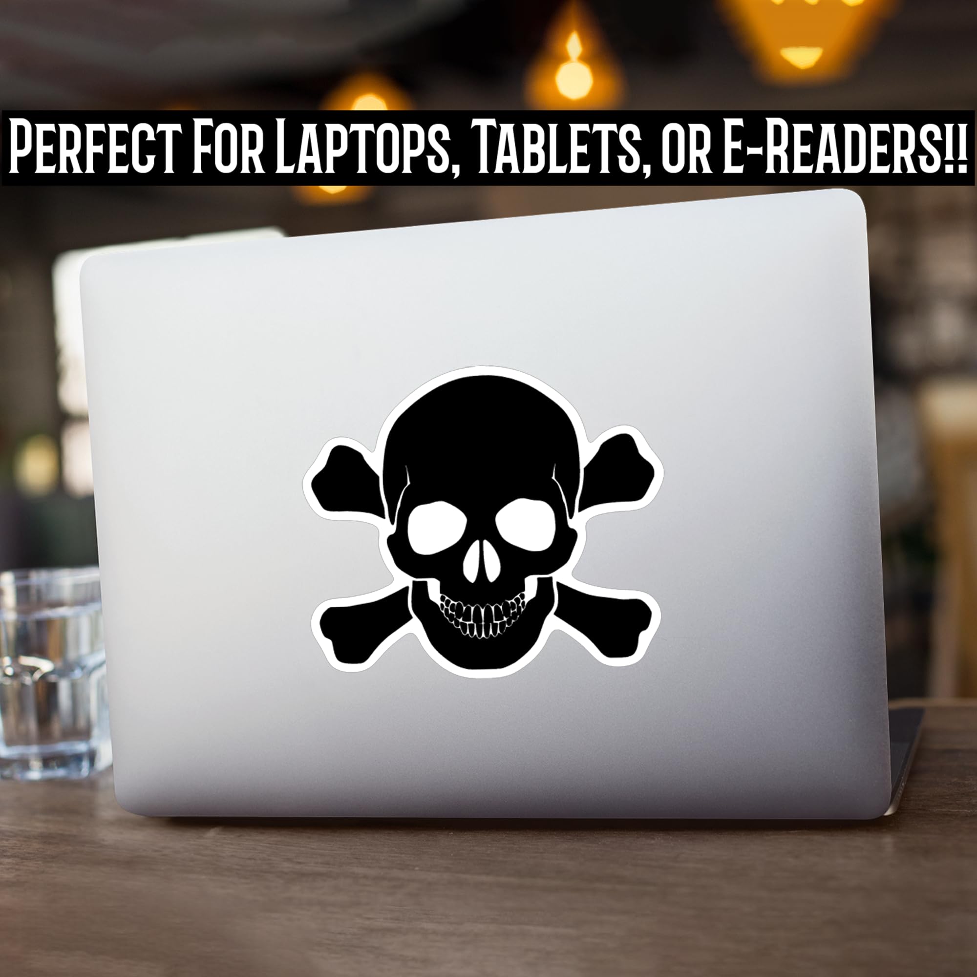 Skull And Cross Bones Vinyl Decal Sticker | Cars Trucks Vans Walls Laptops Cups | Black | 5.5 Inches | Kcd1277