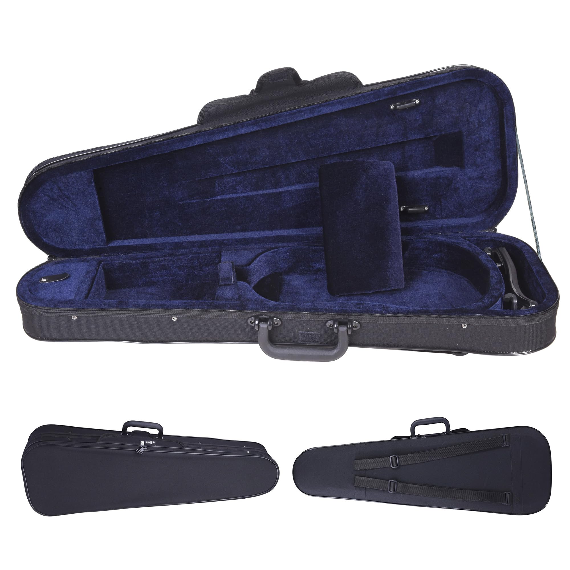 Aileen CSV102 Basic Professional Triangular Lightweight Suspension Carry Violin Hard Case - 4/4 Full Size Black