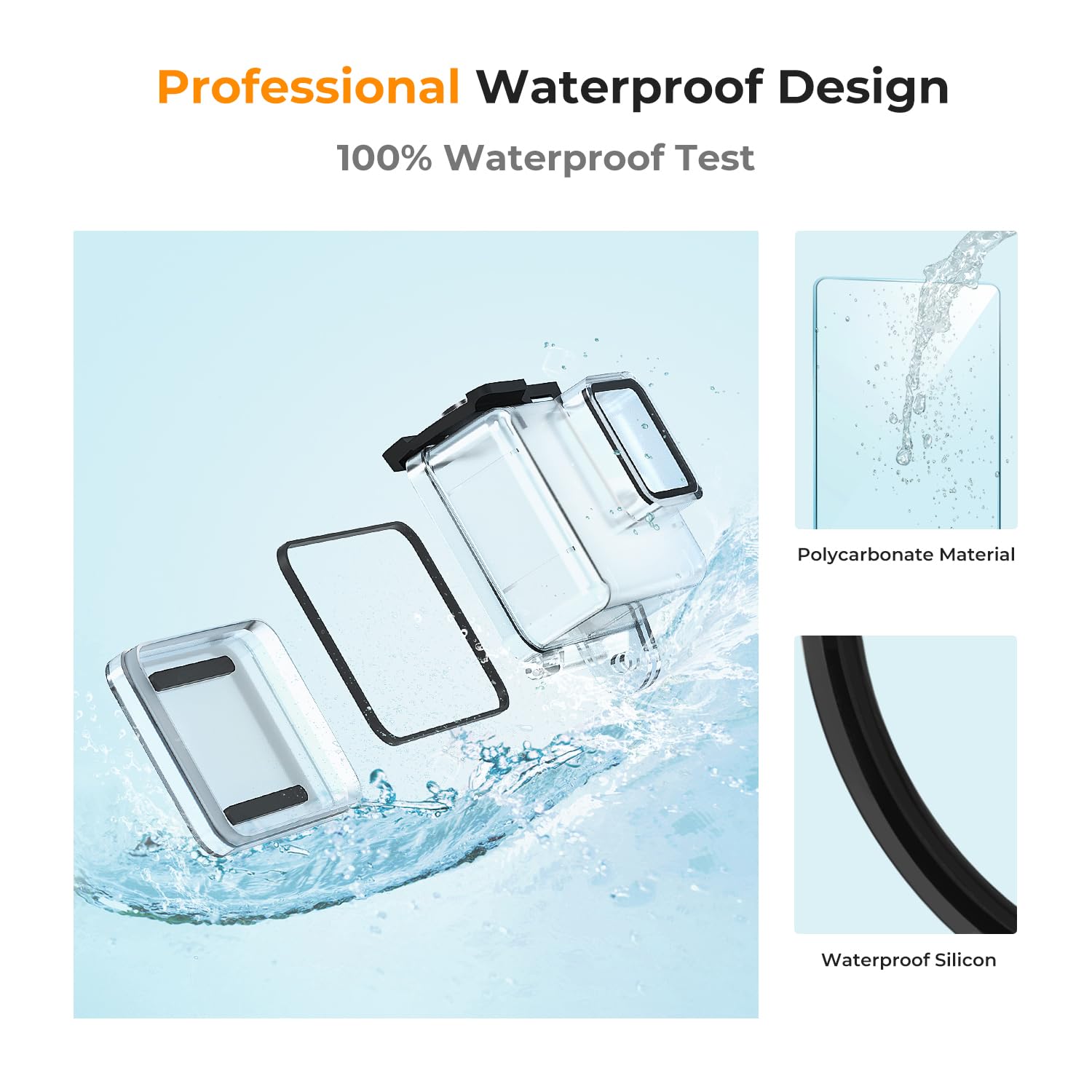 K&F Concept Waterproof Case With Dive Filters Compatible With Gopro Hero 12/11/10/9 Black, Protective Underwater Dive Housing Ca