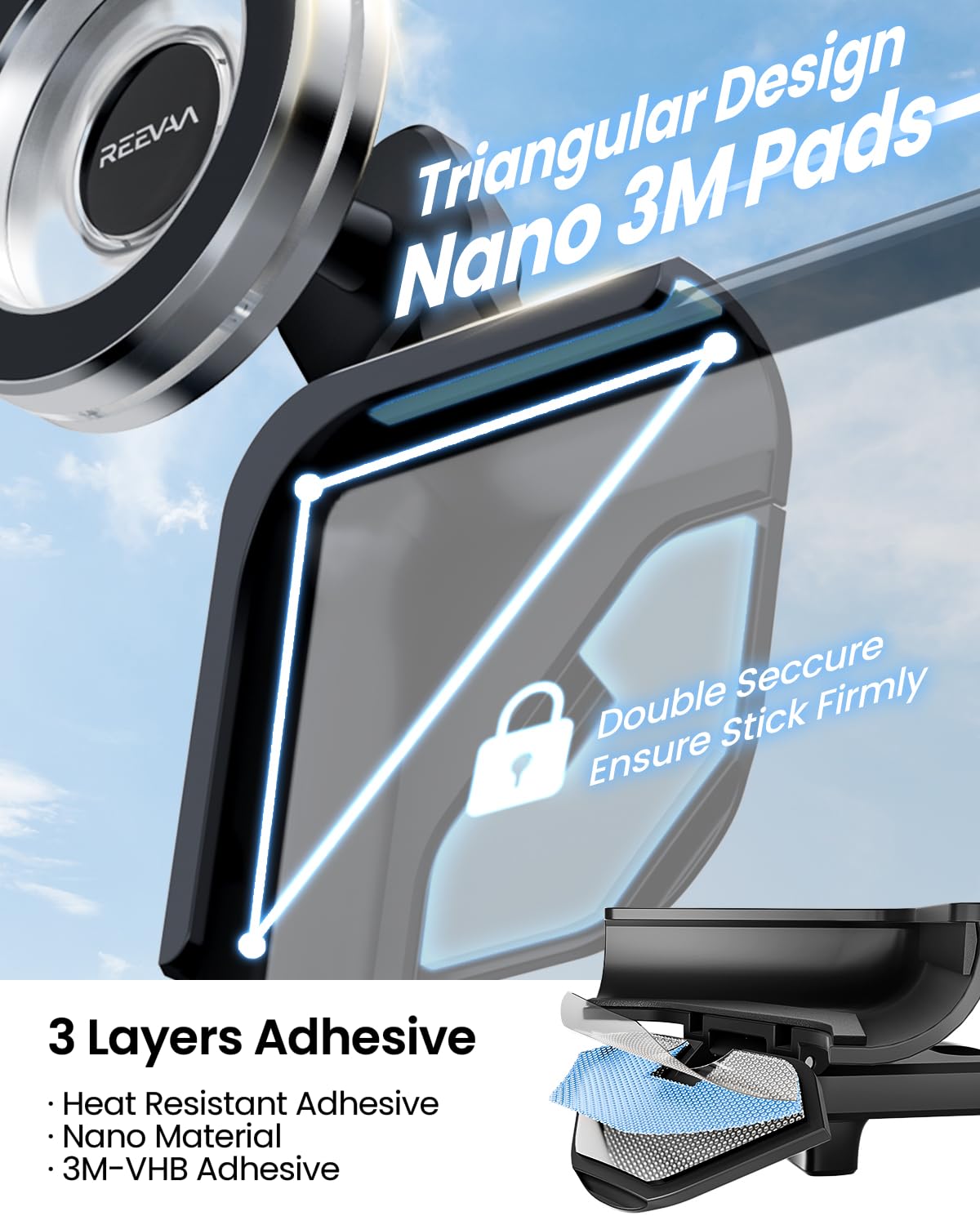 Reevaa 2025 Tesla Model Y Juniper Phone Mount For Magsafe [Strongest N55 Magnet, 3M Adhesive], Adjustable Tesla Screen Holder, C