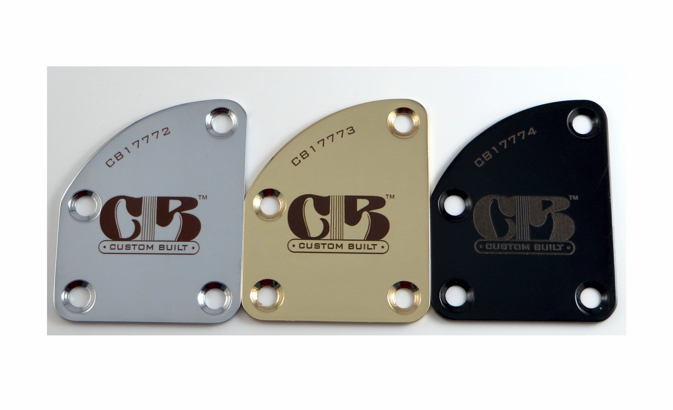 Lazrart ''Custom Built'' Contour Heel Guitar Neck Plate   Choose Color   Custom Engraved