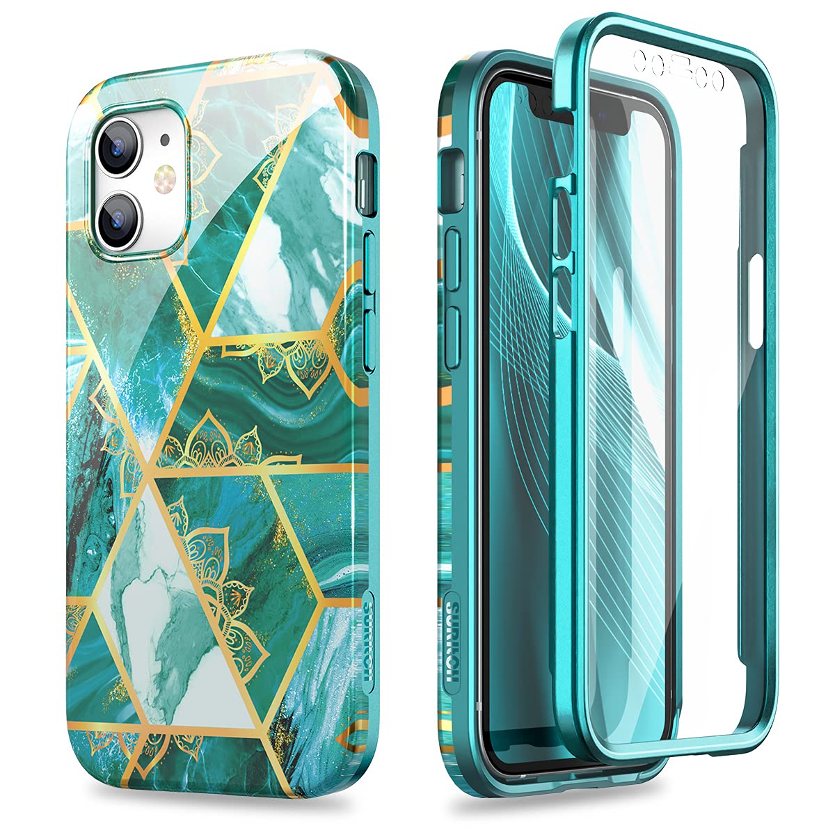 Suritch Phone Case For Iphone 12 Case/Iphone 12 Pro Case 6.1'', Built In Screen Protector Full Body Protection Shockproof Rugged