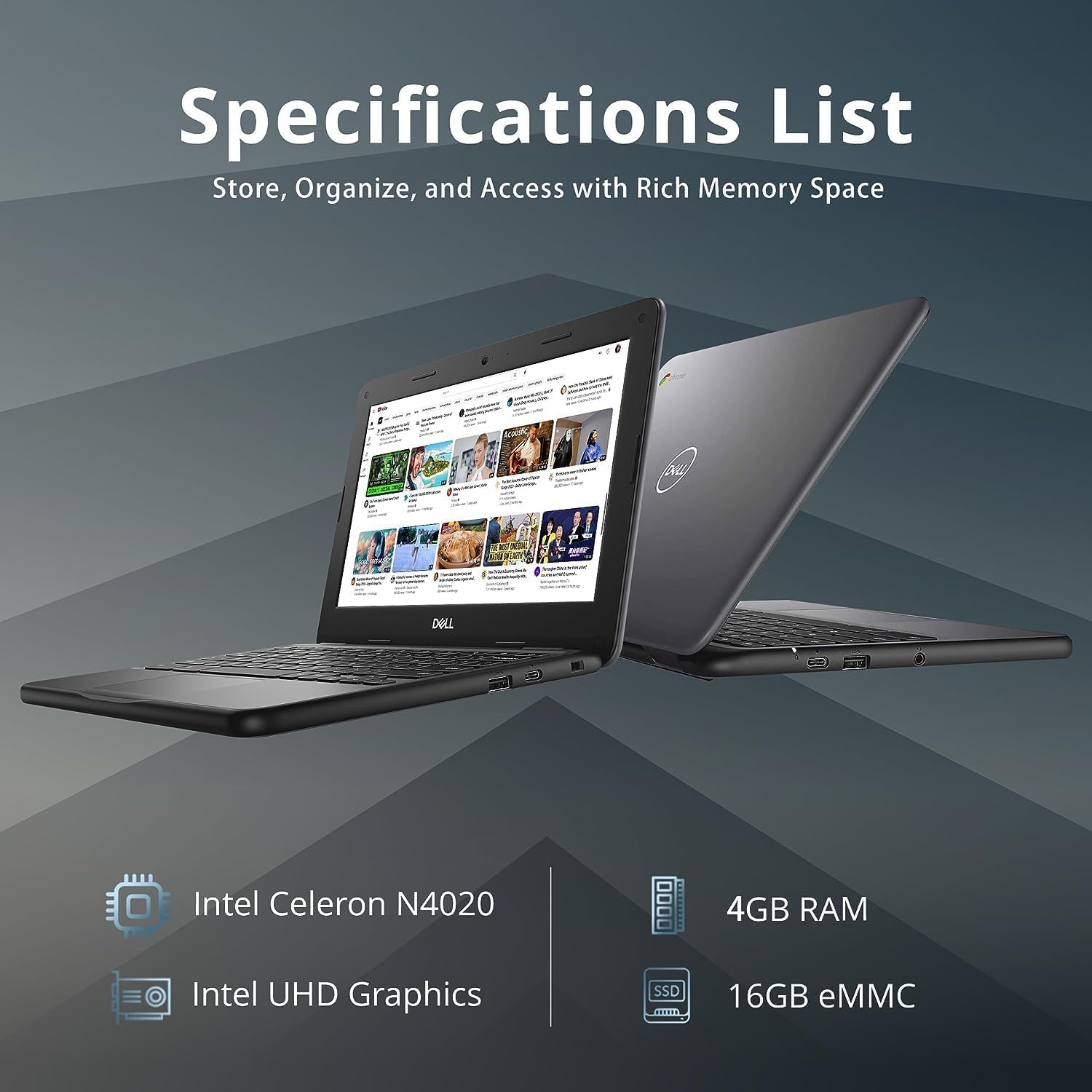 Dell Chromebook 11 3000 3100 11.6 Chromebook - Hd - 1366 X 768 - Intel Celeron N4020 Dual-Core (2 Core) - 4 Gb Ram - 16 Gb Flash