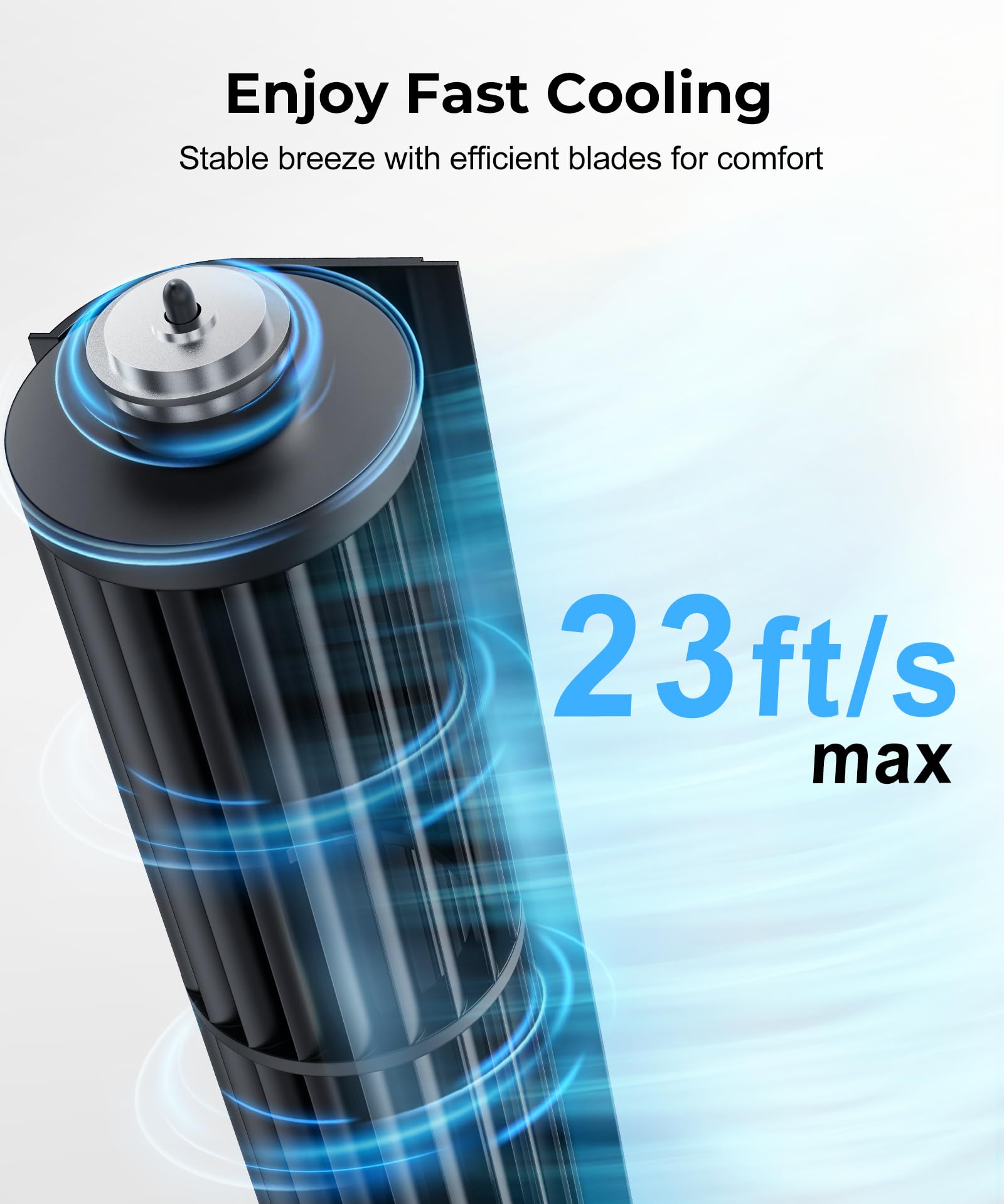 Abolee Tower Fan, 23Ft/S Desk Fan, 70 Oscillating Table Fan For Bedroom, Standing Table Fan With 3 Modes, 2024 New 13 Inch Blade