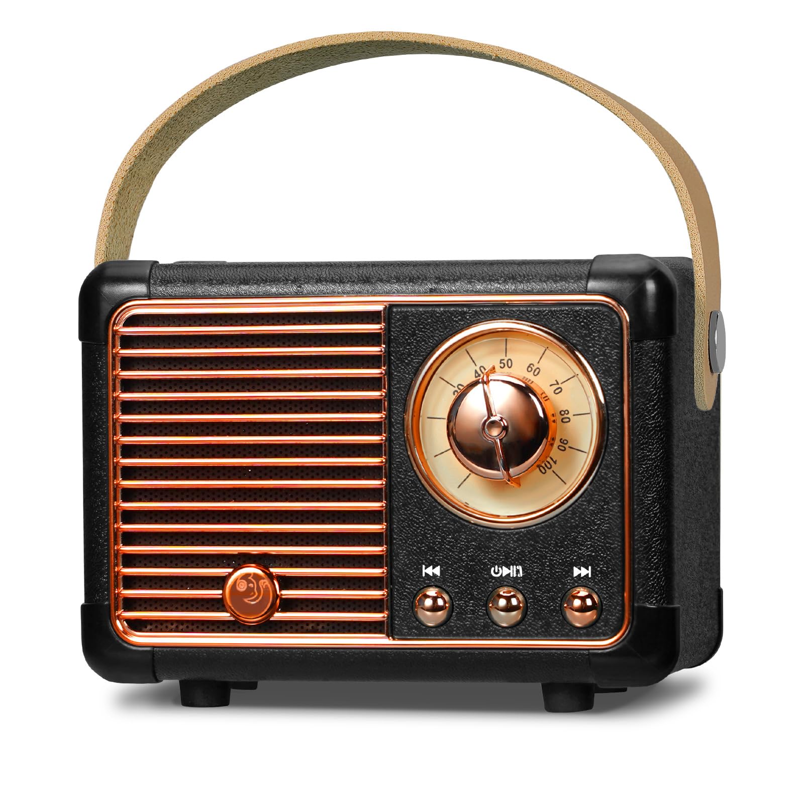 Prunus J 999 Retro Bluetooth Speaker,Vintage Decor,Mini Wireless Bluetooth Speaker,Cute Old Fashion Style Support Usb/Tf Card/Aux For Kitchen Desk Bedroom Office Party Outdoor(Black)