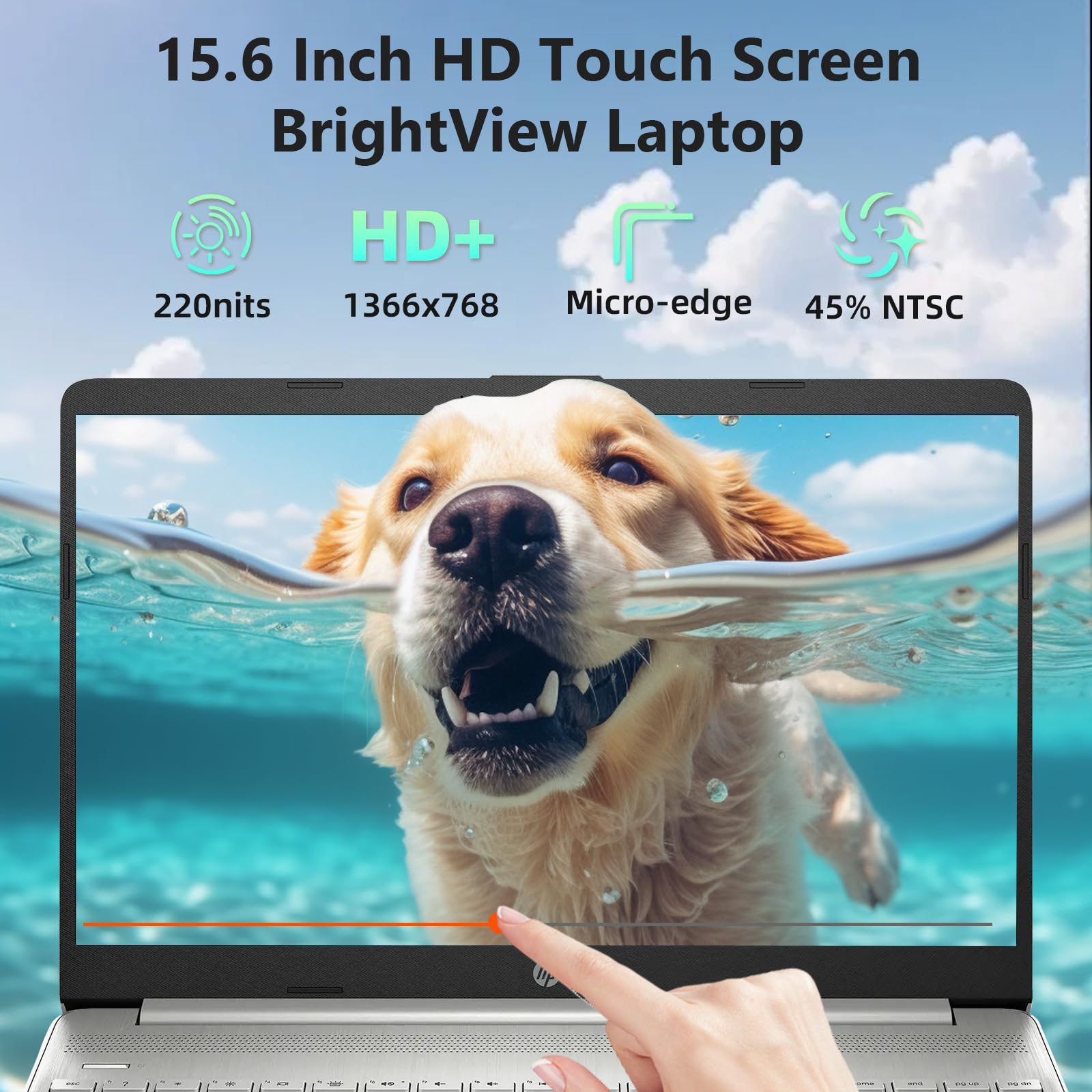 Hp 15 Latest Touch Screen 15.6 Laptop, (32Gb Ram + 1Tb Ssd), Intel Core I3-1215U, Windows 11 Pro, Ms Office Pro, 15.6 Inches Ips